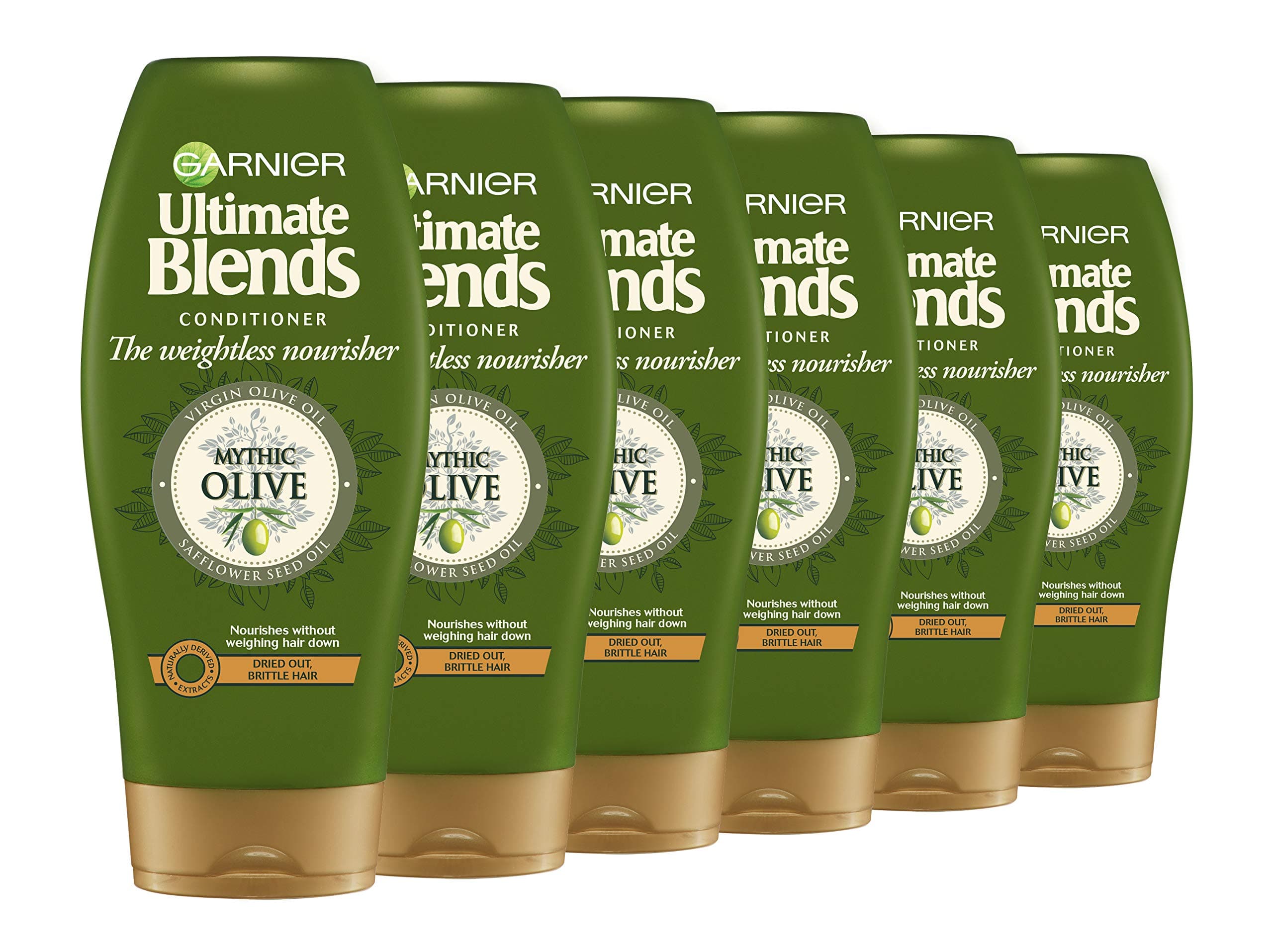 Garnier Ultimate Blends Conditioner | Mythic Olive Oil & Olive Leaf Extract Nourishing for Dry, Brittle Hair | 360 ml | Pack of 6