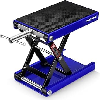 VIVOHOME Motorcycle Scissor Lift Jack Height Adjustable Heavy Duty Steel with Anti Slip Wide Deck Hoist Crank Center Stand 500KG Capacity for Motorcycles, ATVs, Dirt Bikes