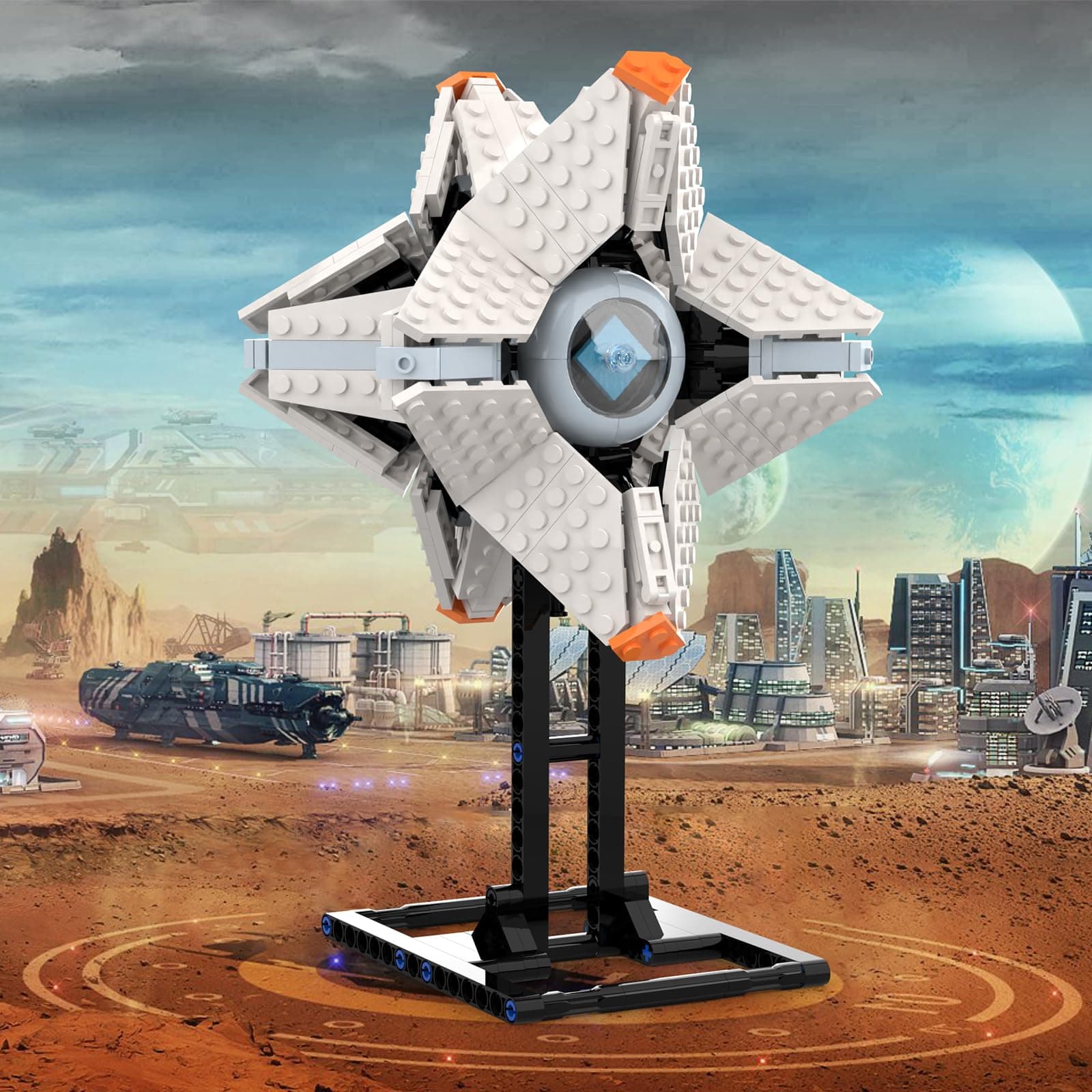 Ghost Shell Building Blocks for Kids Ages 9+, Generalist Shell Building Toy Sets, Featuring a Display Stand, Lightfall Model Toy, Compatible with Lego for Adults, Game Fans (378 Pieces)