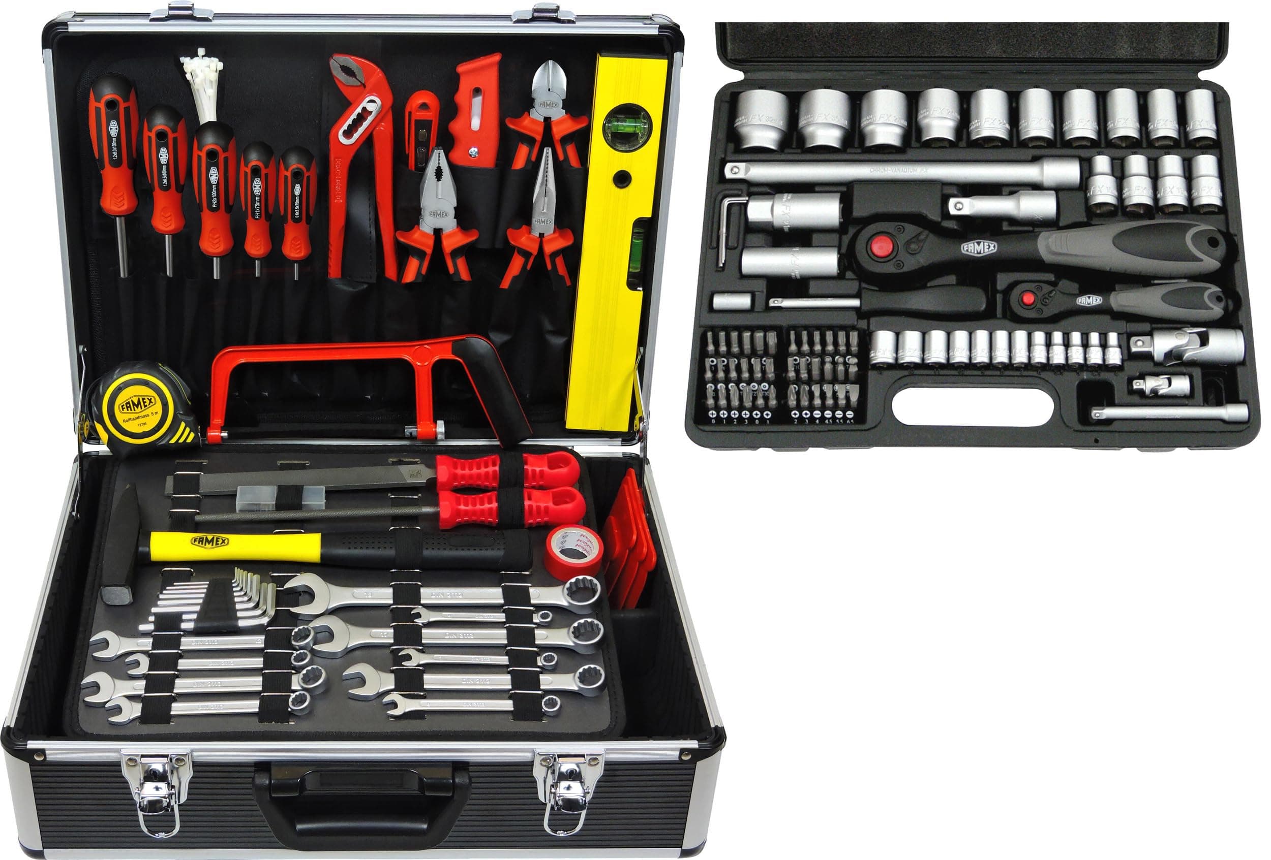 Famex 744-48 Universal Tool Box with Socket Spanner Set