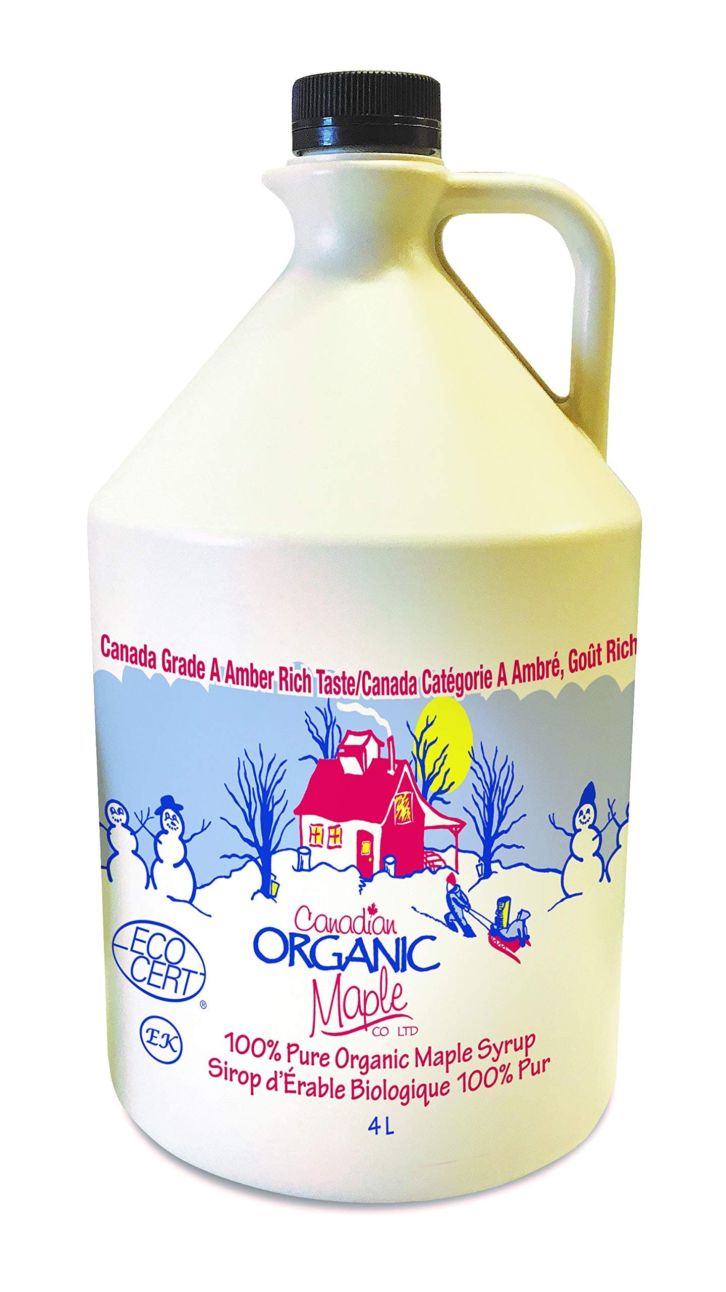 Canadian Single Source Organic Maple Syrup, Grade A Amber Rich 4l (1 bottle)