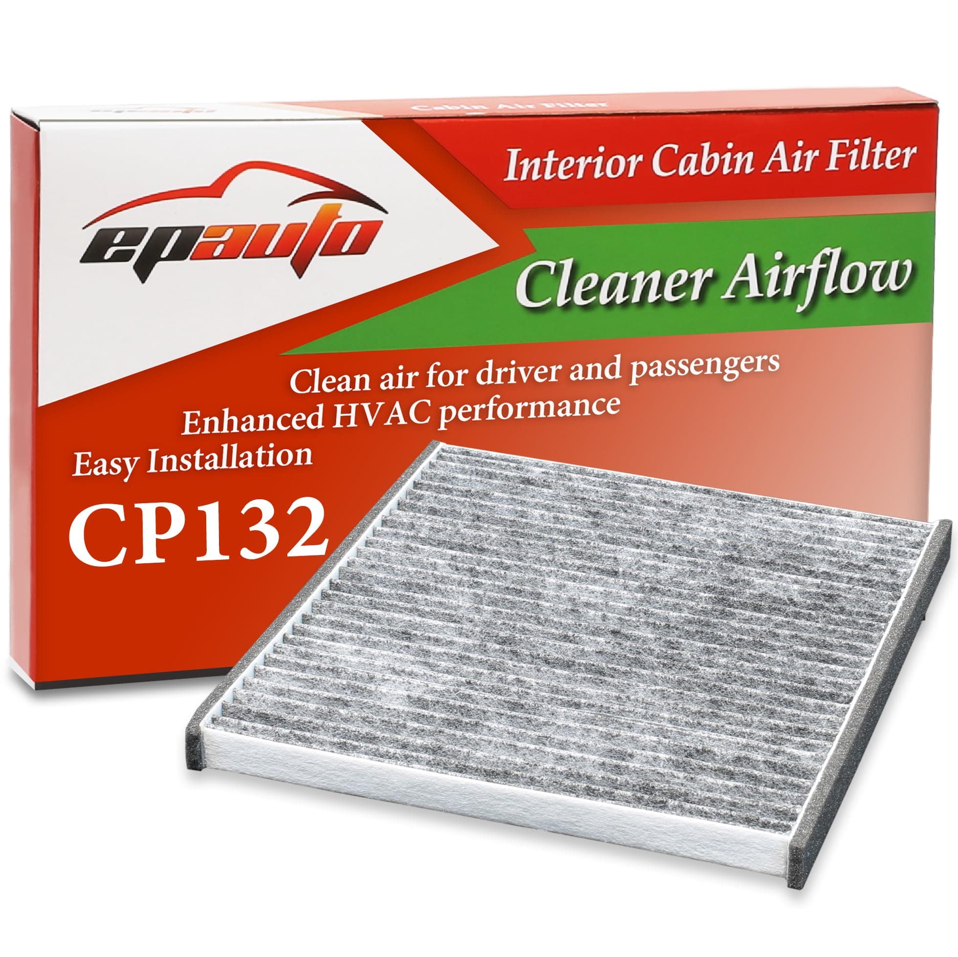 EPAuto CP132 (CF10132) Cabin Air Filter with Activated Carbon, Replacement for Toyota Camry, Sienna, Avalon, Solara; Lexus RX350, GX470, RX330, RX400h, ES300, ES330 - Fits Select Models 2000-2010