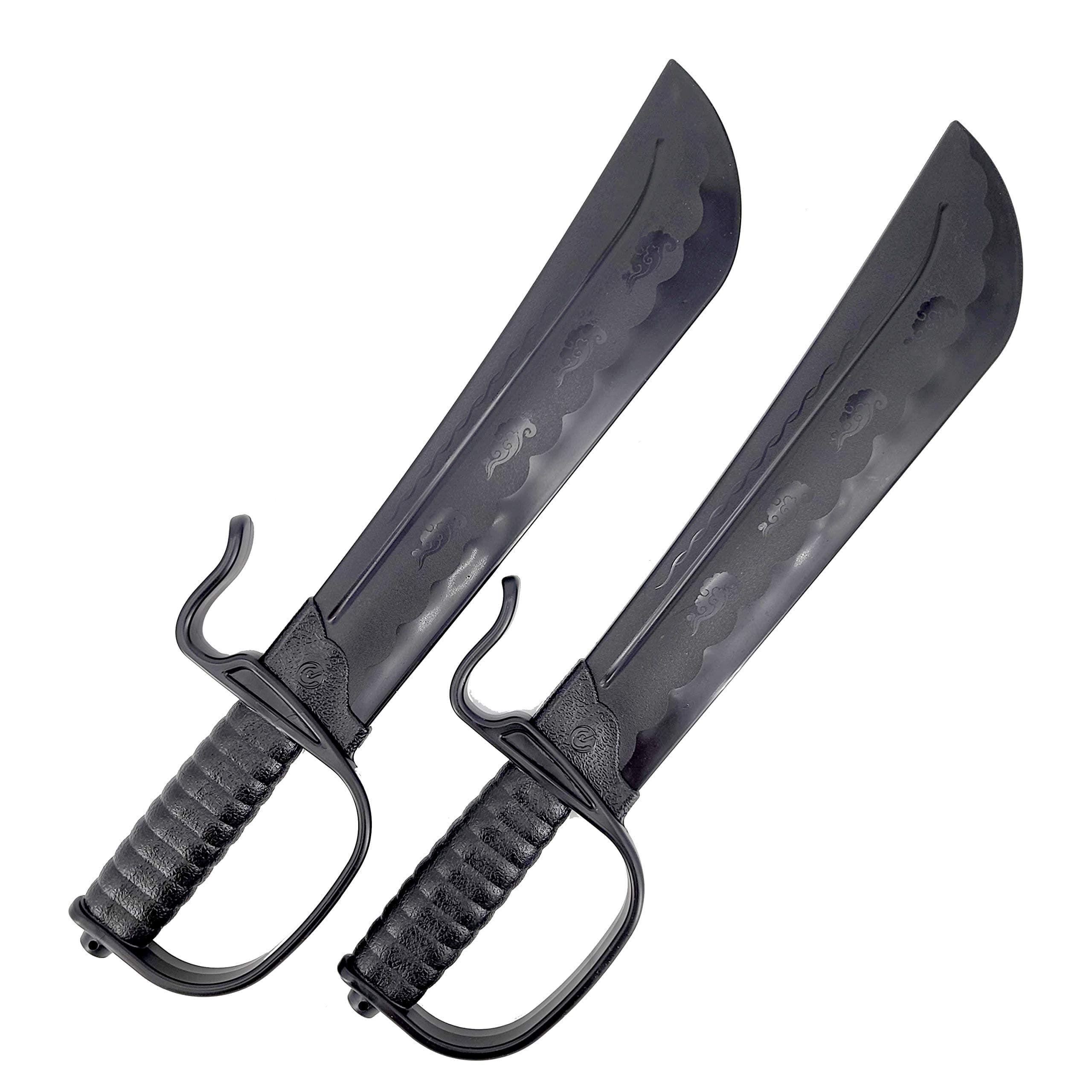 E-BOGU Polypropylene Wing Chun Black Sword Set of 2 (18")
