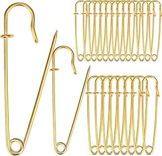 30 Pcs Dulinkas Gold Heavy Duty Spring Lock Blanket Pins (4" & 3")