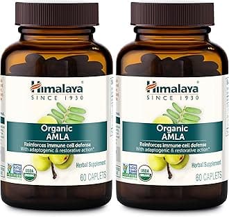 Himalaya Organic Amla/Amalaki for Active Immune Support and Cellular Defense, 600 mg, 60 Caplets, 2 Month Supply, 2 Pack
