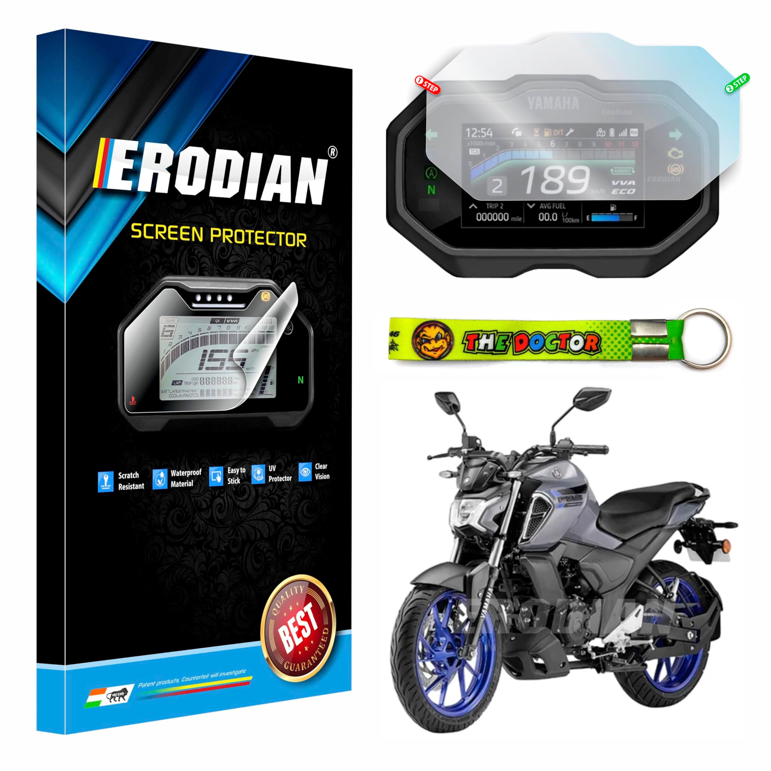 Meter Display Screen Protector, Meter Guard For FZ-S Hybrid Bikes | Scratch Resistant | Water Resistant | HD Clear Vision (1-Free Random 6 inch Keychain)