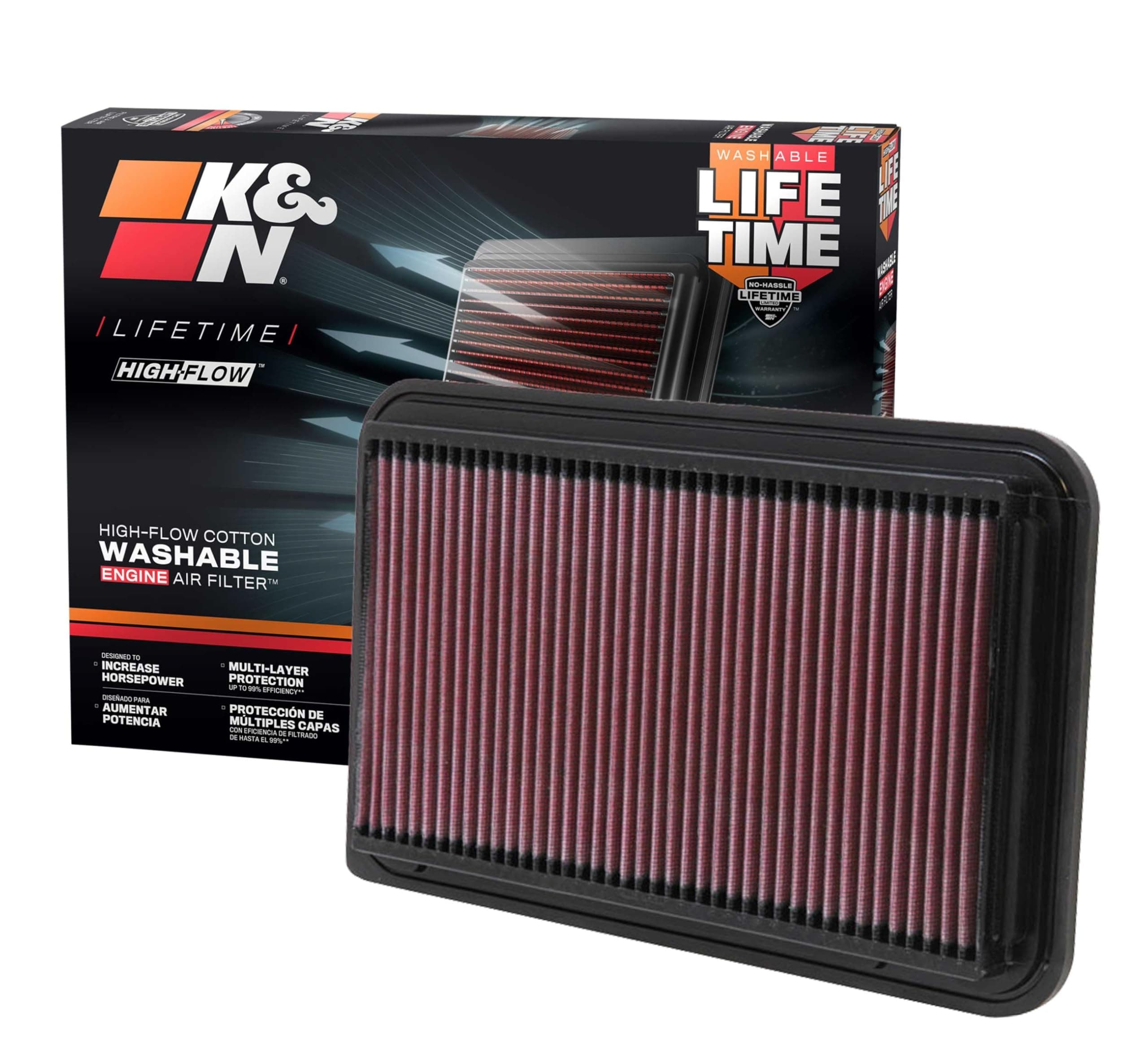 K&N 33-2260 High Performance Replacement Air Filter for Toyota Camry