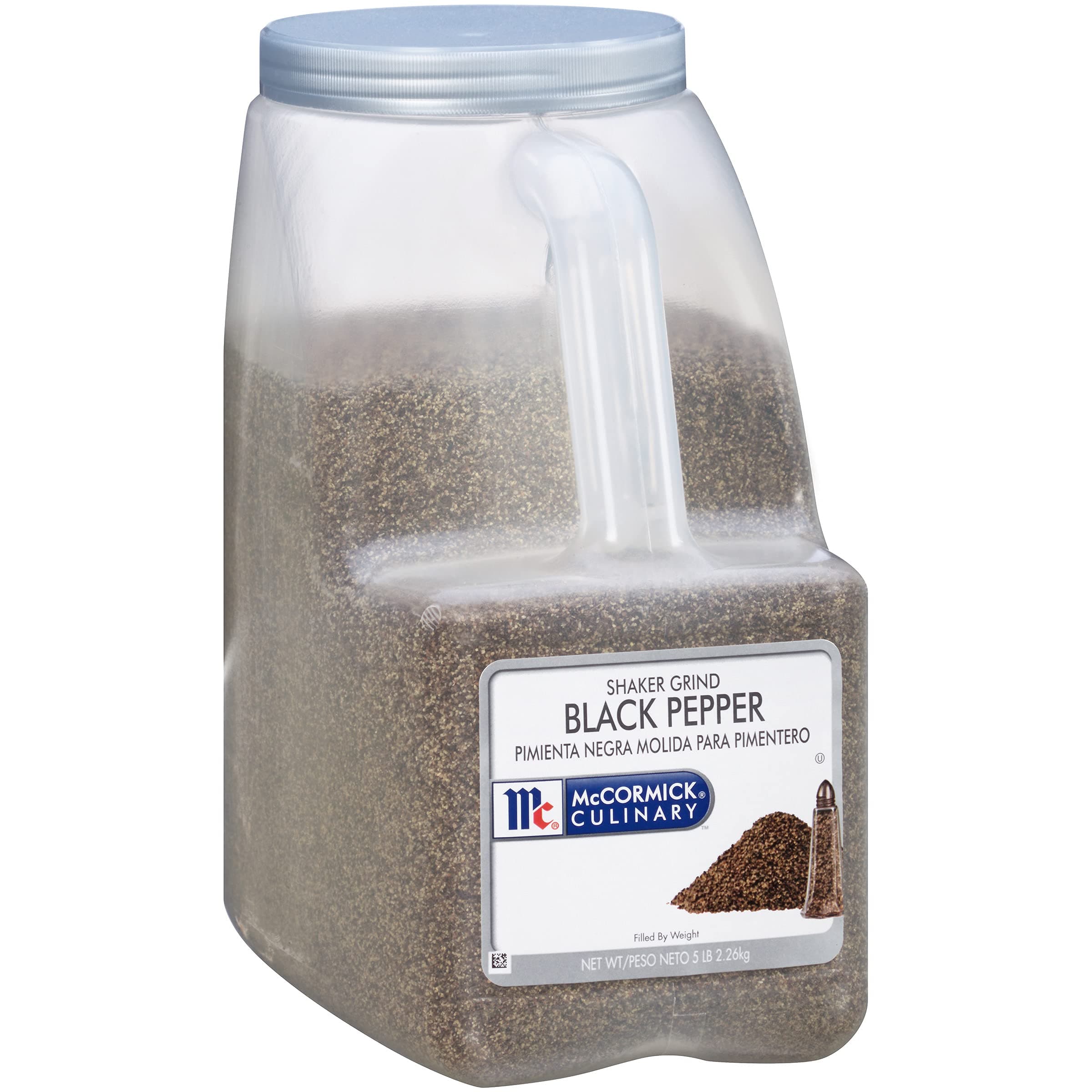 McCormick Culinary Shaker Grind Black Pepper, 5 lb - One 5 Pound Container of Bulk Black Pepper for Restaurant Use, Great on Salads, Meats, Vegetables and More