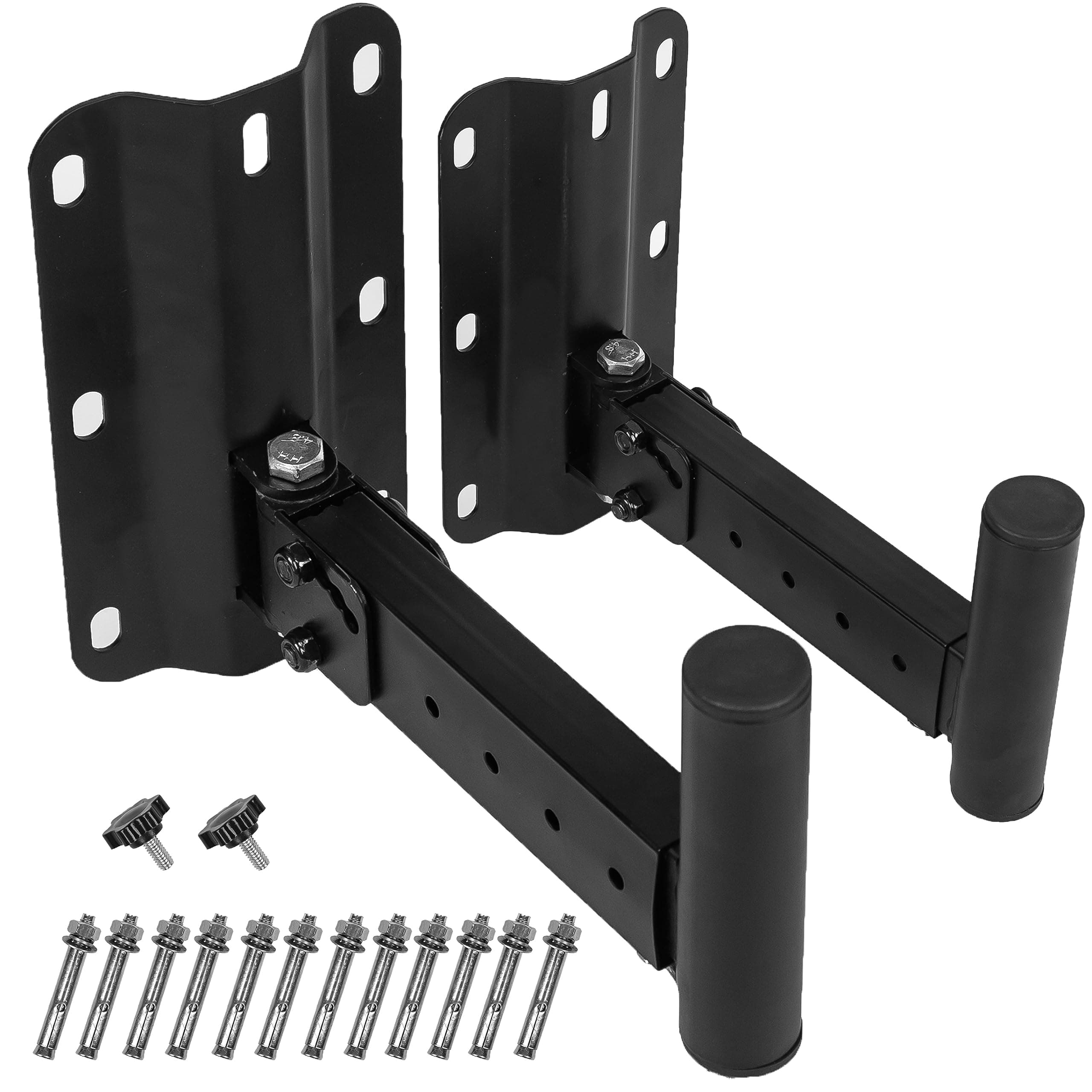Desyeryamimi PA Speaker Mount Bracket Support up to 110lbs-Adjustable Speaker Wall Mount Brackets-Heavy Duty Speaker Mounts-Speaker Stand(2 Packs,Black)