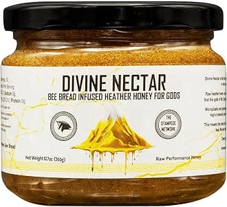 Divine Nectar Spartan Bee Bread Infused Heather Honey | Supercharged Performance, Recovery, and Vitality | 100% Raw and Pure