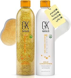 GK Hair Professional Gold Sulfate-Free Shampoo & Conditioner Set with Hydrating & Anti-Frizz Hair Care | Soft, Shiny & Voluminous Hair | For All Hair Types | 2x250ml