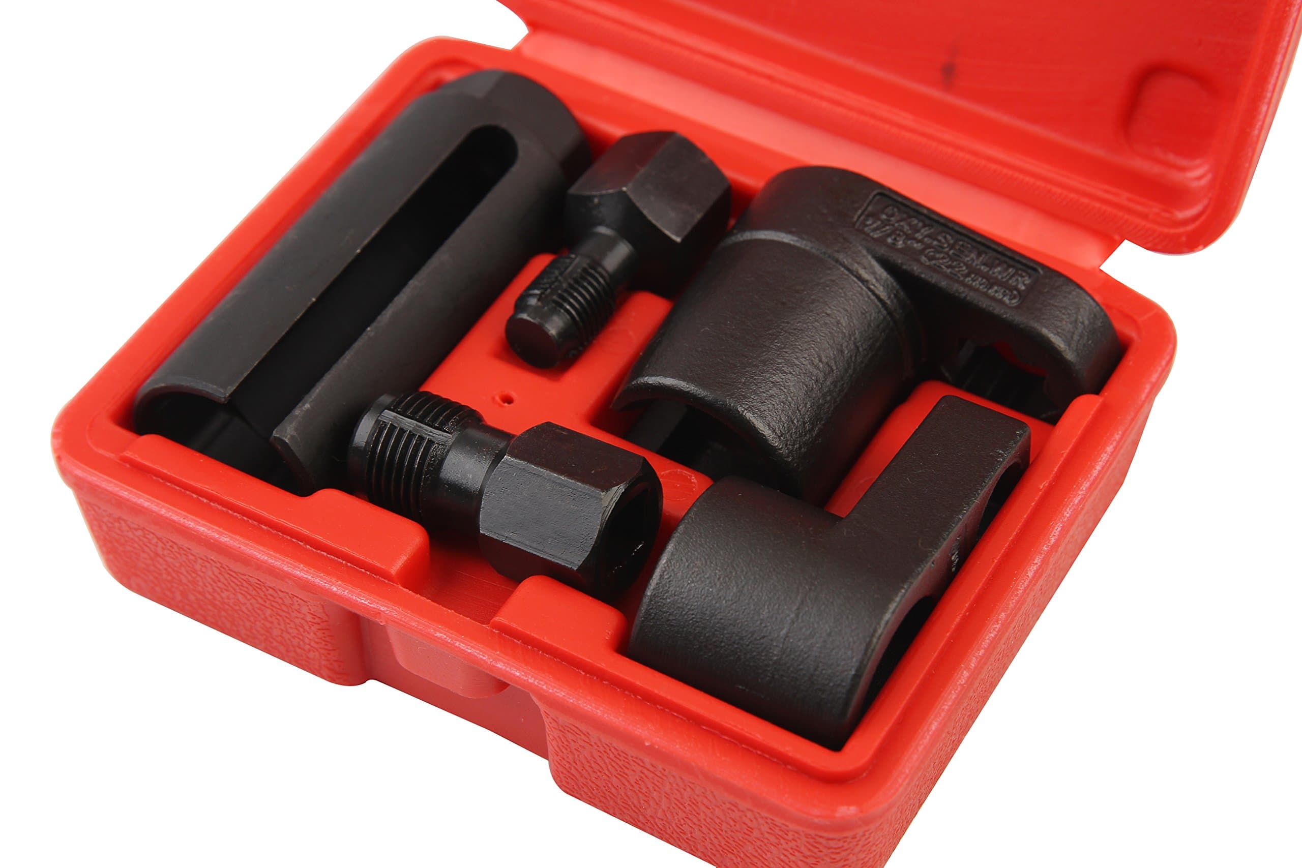 Automotive Oxygen Sensor Socket and Vacuum Socket with Spark Plug Thread Repair Chasers Set with 3/8 Inch Drive and 7/8 Inch Offset Oxygen Sensor Socket Wrench Remover Tool