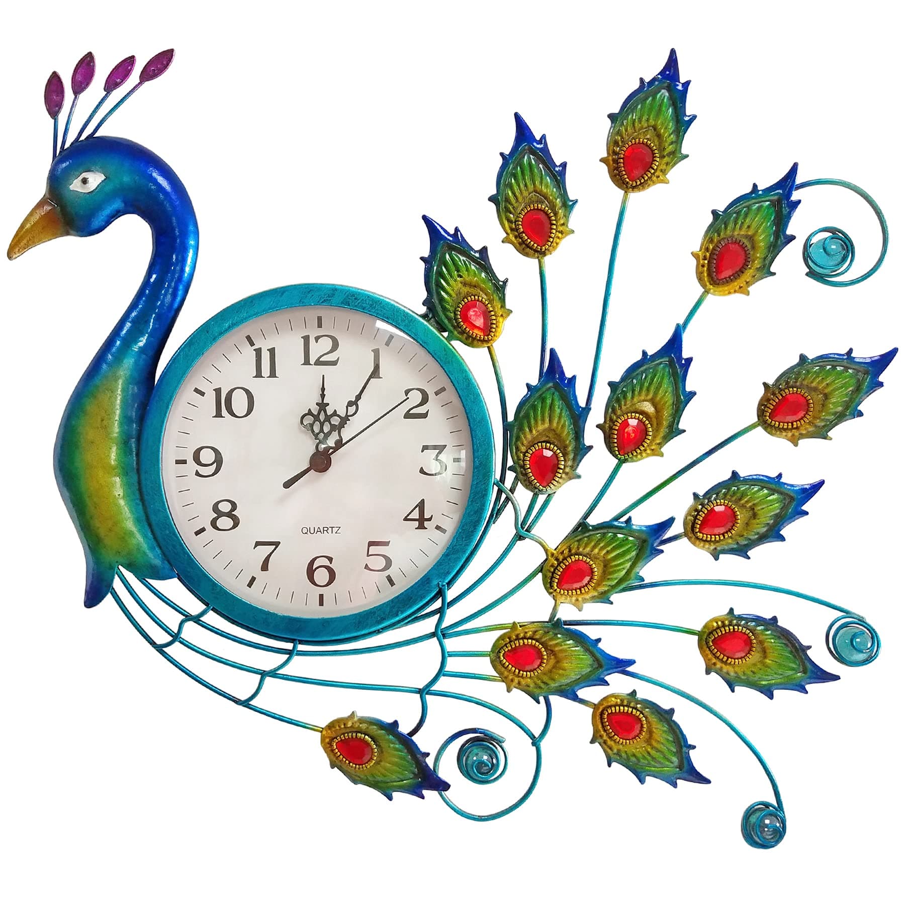 JFRISINGPeacock Wall Clock Modern Creative Home Simple Decorative Clock Simple Wall Clock, Fashion Art Decoration Wall Clock for Living Room, Bedroom, Kitchen