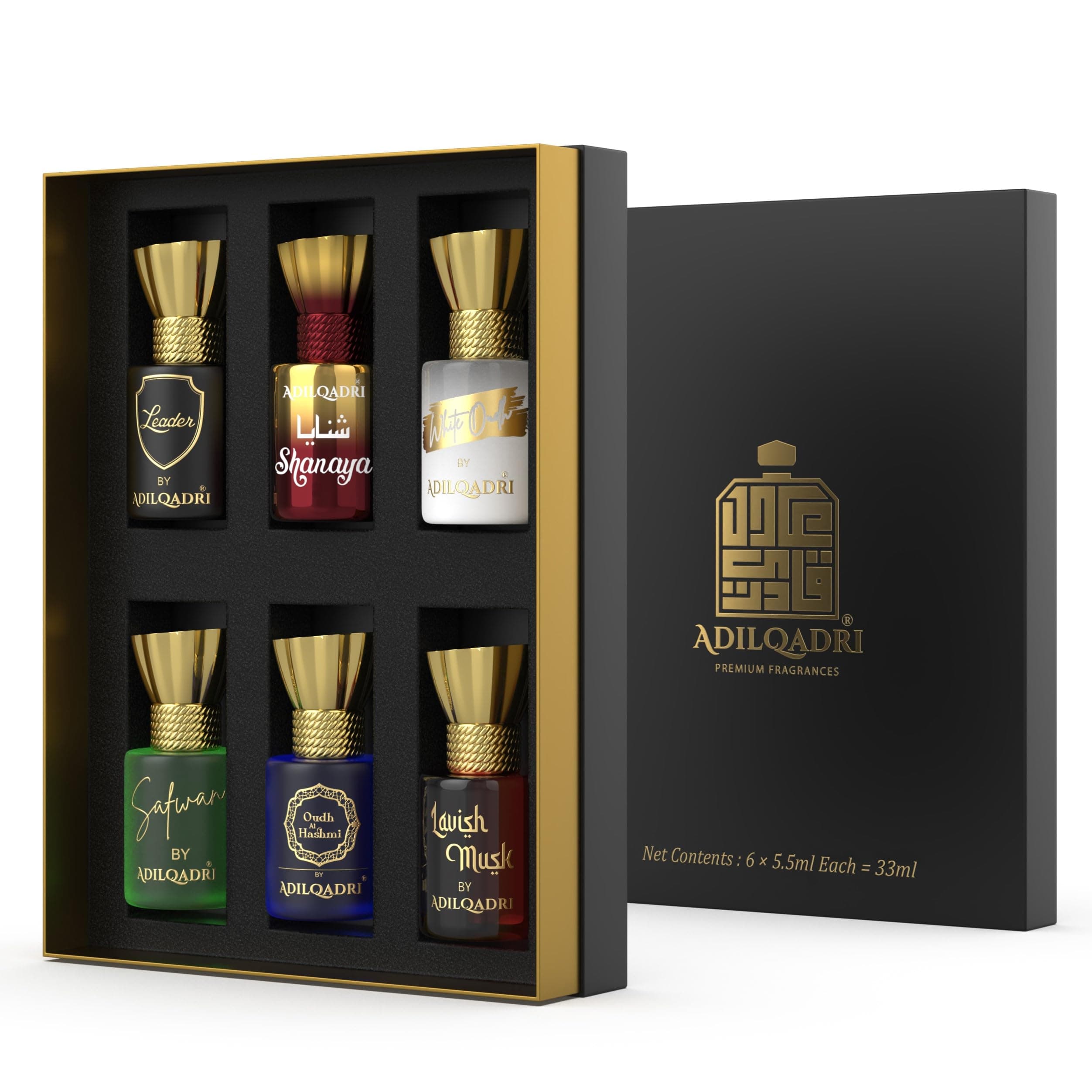 Assorted Luxury Non Alcoholic Roll-On Attar Perfume Collection for Men & Women Long-Lasting Fragrance Set Gift Hamper for Him & Her Ideal for Special Occasions 6 Bottles of 5.5ml Each