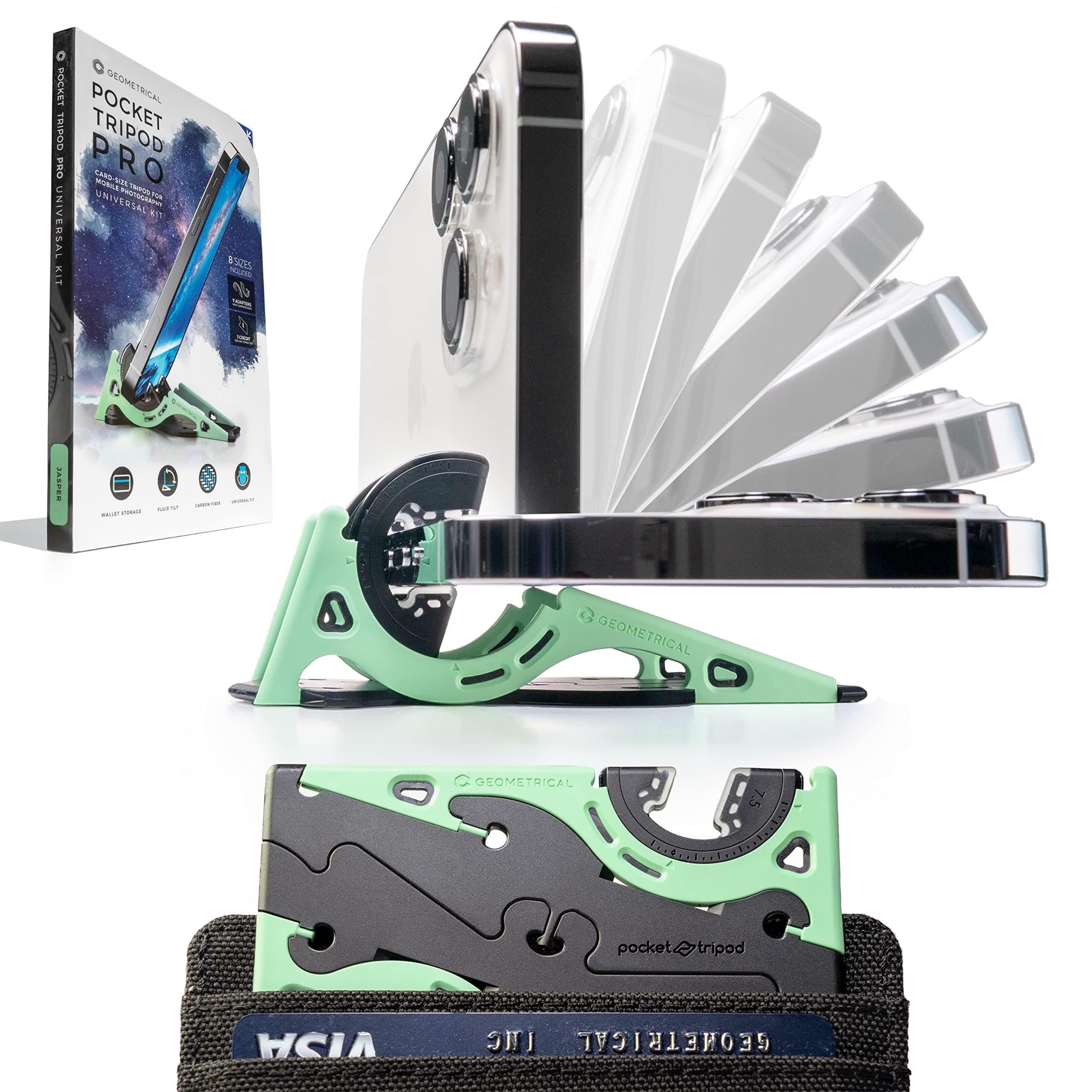 2018 Pocket Tripod Wallet-Size iPhone Tripod - Universal Kit (Jasper Green)