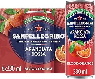 Italian Sparkling Drinks Tastefully Light Sparkling Blood Orange Canned Soft Drink 6 x 330ml | 69 kCals per Can