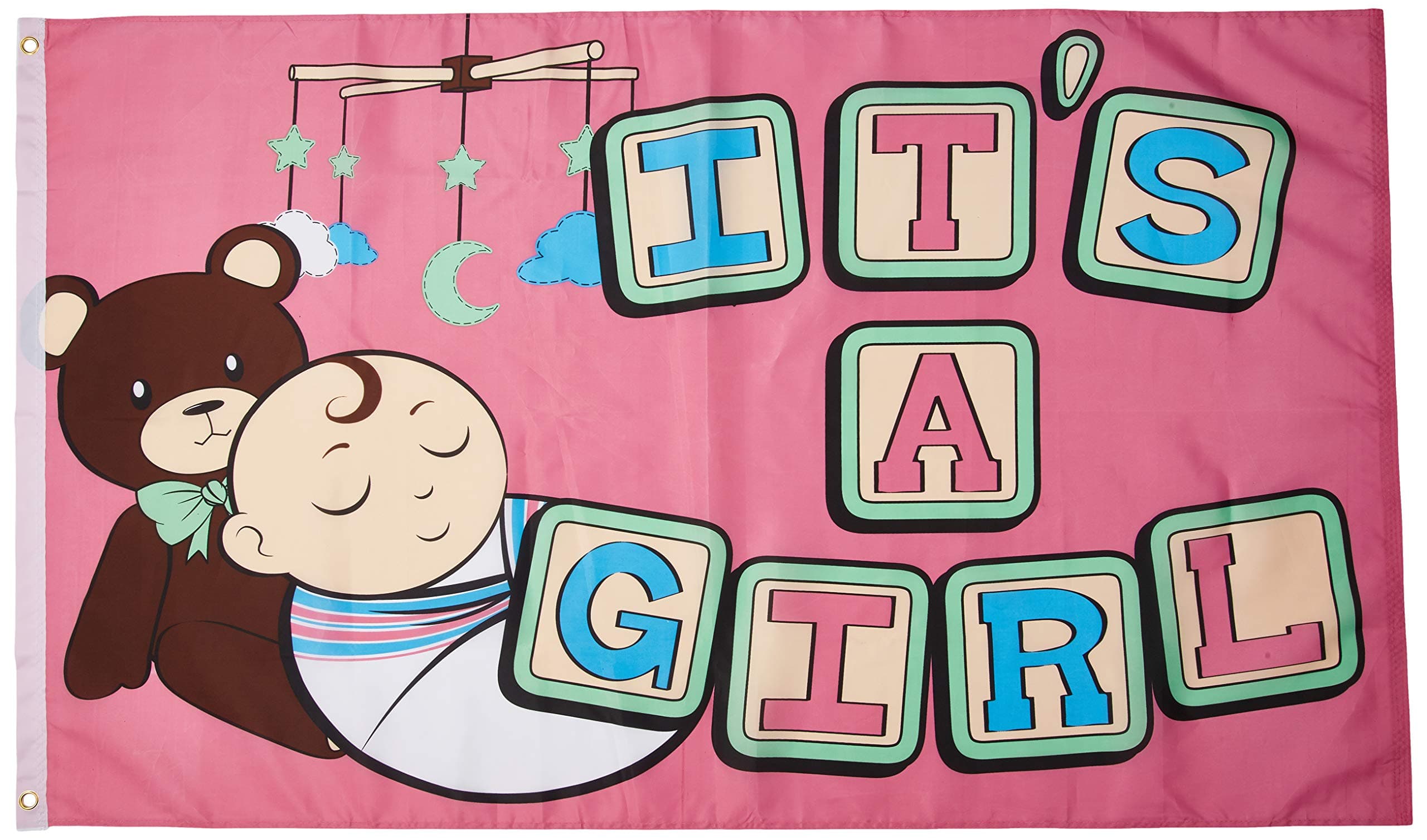 Quality Standard Flags It's a Girl Polyester Flag, 3 by 5'