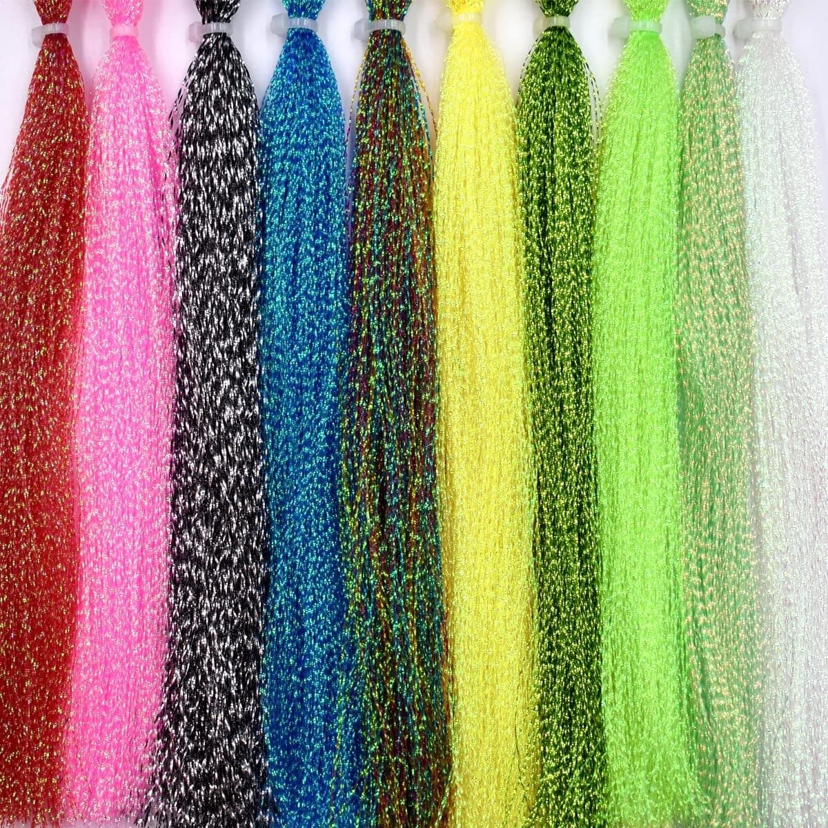 THE WHITE SHOP 10 Pack Crystal Flash Line Fly Tying Material for Fishing Lure Flies
