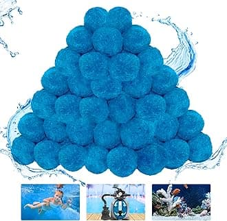 5.5 lbs Pool Filter Balls, New Upgrade Efficient Swimming Pool Filter Sand Alternative, Reusable Eco-Friendly Blue Filter Media Balls, Replace 250 lbs Filter Sand, Lasts for Several Seasons