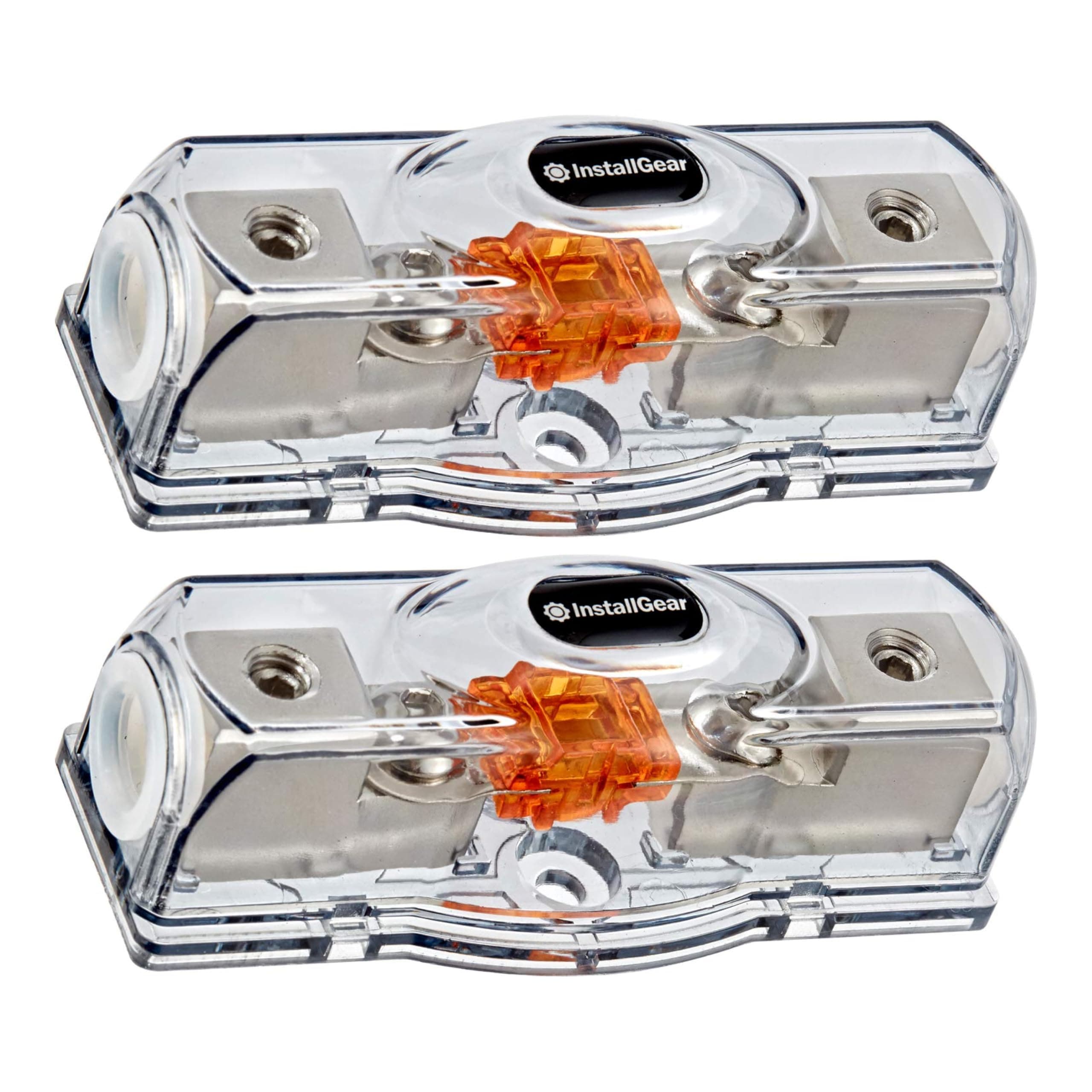 InstallGear 4 Gauge Mini ANL Inline Fuse Holder (2-Pack) | 120A Fuse | For 4 Gauge Wire | Auto, Marine, Industrial Parts