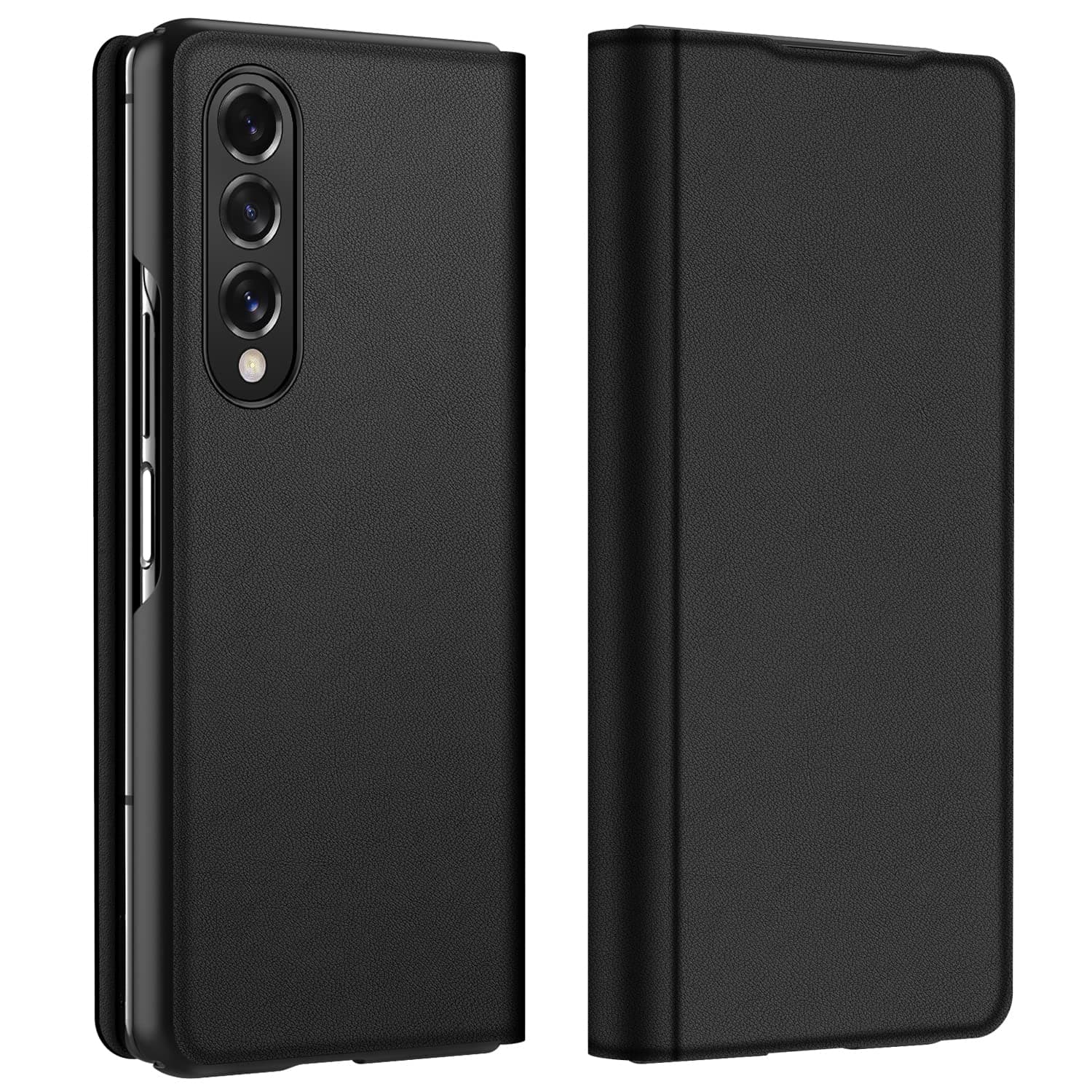 EACHO Samsung fold 3 case with Magnet, Galaxy z fold 3 Full Body case, [Wireless Charging Friendly] Ultra-Thin Leather Case Compatible with Samsung Galaxy Z Fold 3 5G 2021-Black