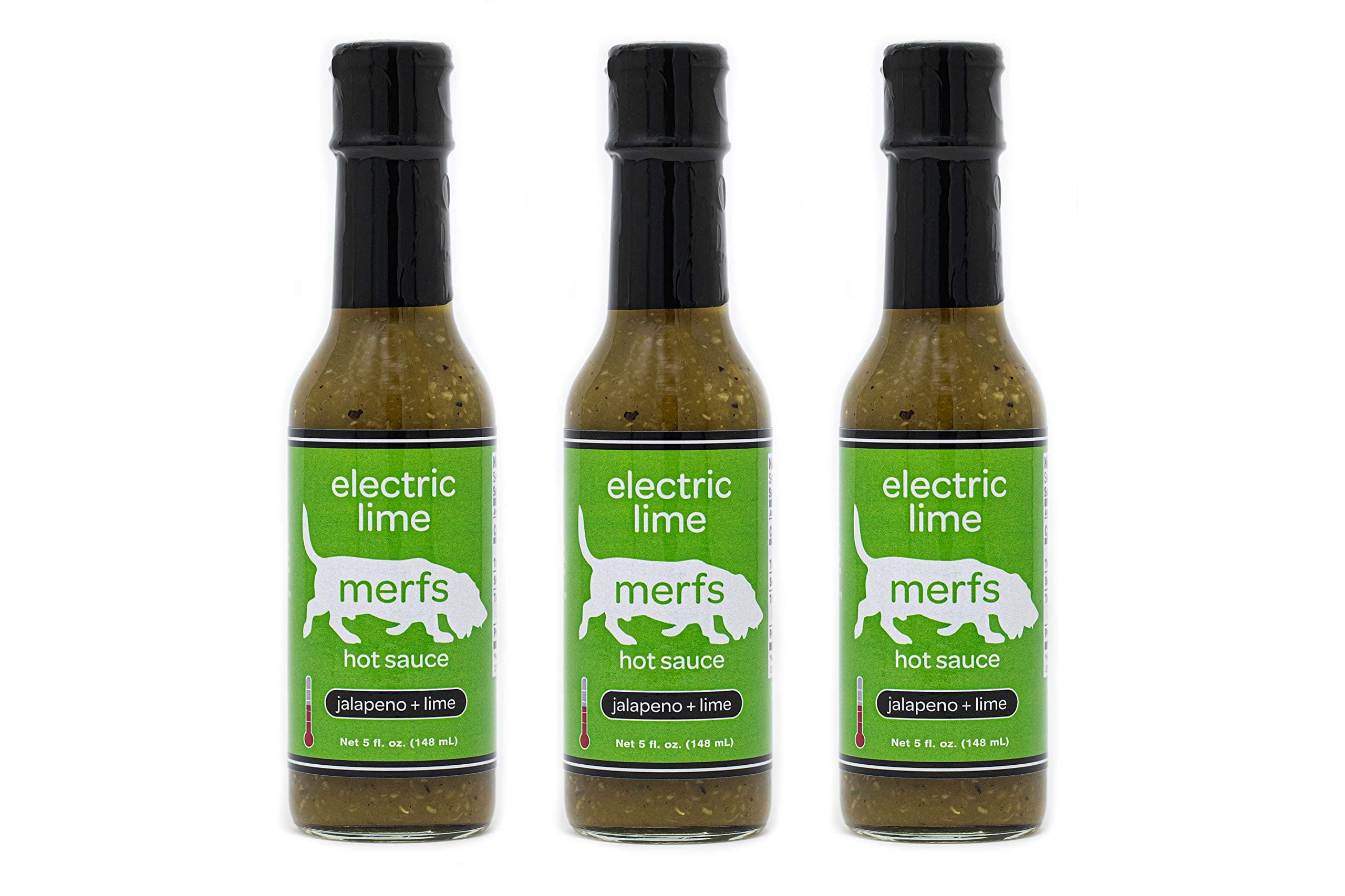Merfs Condiments Hot Sauce (Electric Lime, 3 pack)