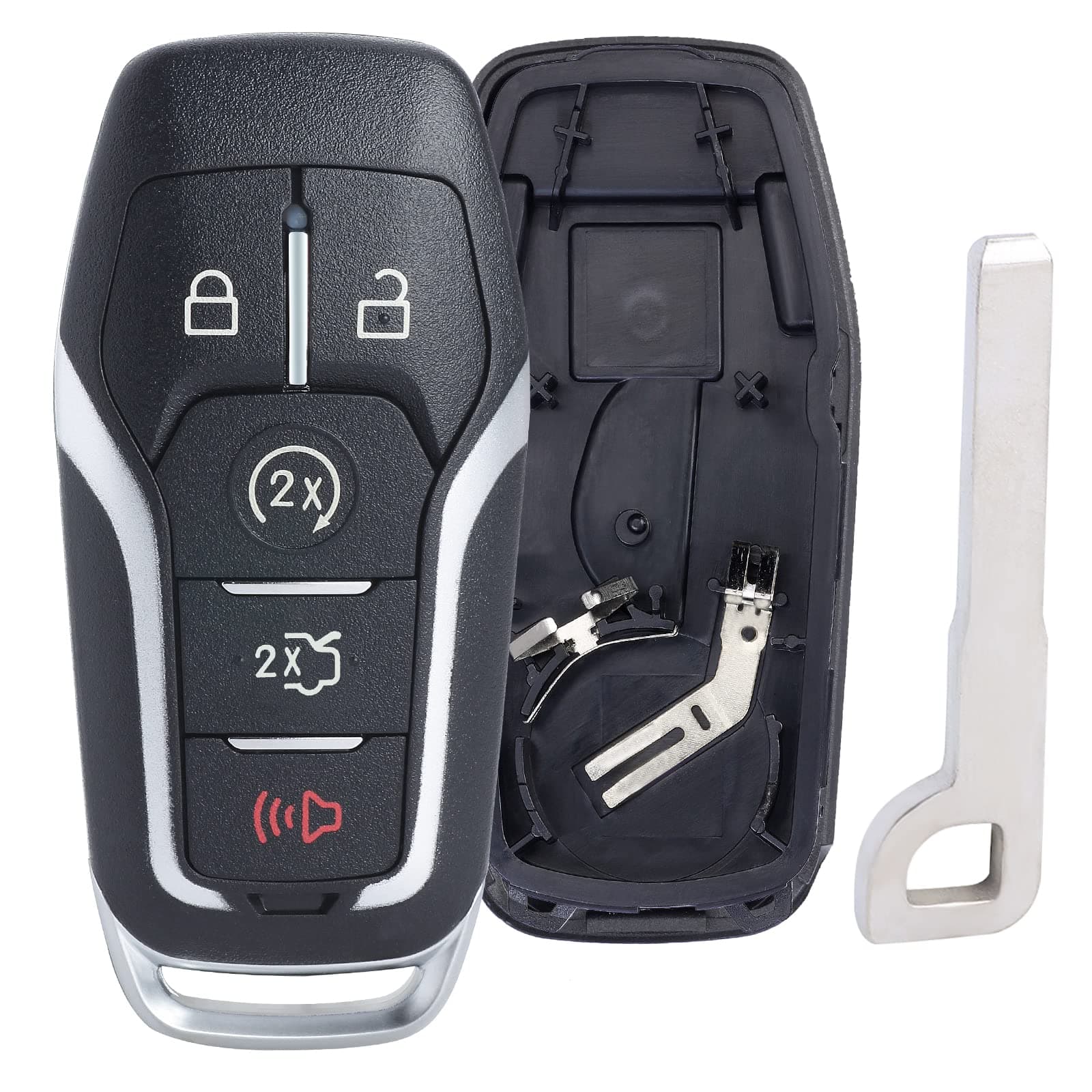Remote Key Fob Case Shell Cover Replacement for Ford Edge/Explorer/Fusion/Mustang for Lincoln MKZ/MKC/MKX(FCC ID:M3N-A2C31243300 P/N:164-R7989) 5 Buttons,Just A Key Shell