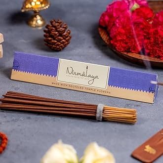 Nirmalaya Premium Patchouli Incense Sticks | Natural Agarbatti Sacred Flowers | 40 Each Pack | Burn Time 25 Min | Charcoal-Free Luxury for Pooja, Meditation & Yoga