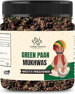 Home Made Green Paan Mukhwas Paan Mukhwas Mouth freshener Without supari [Jar Pack] (300 Grams (Pack of 1 of 300 Grams))