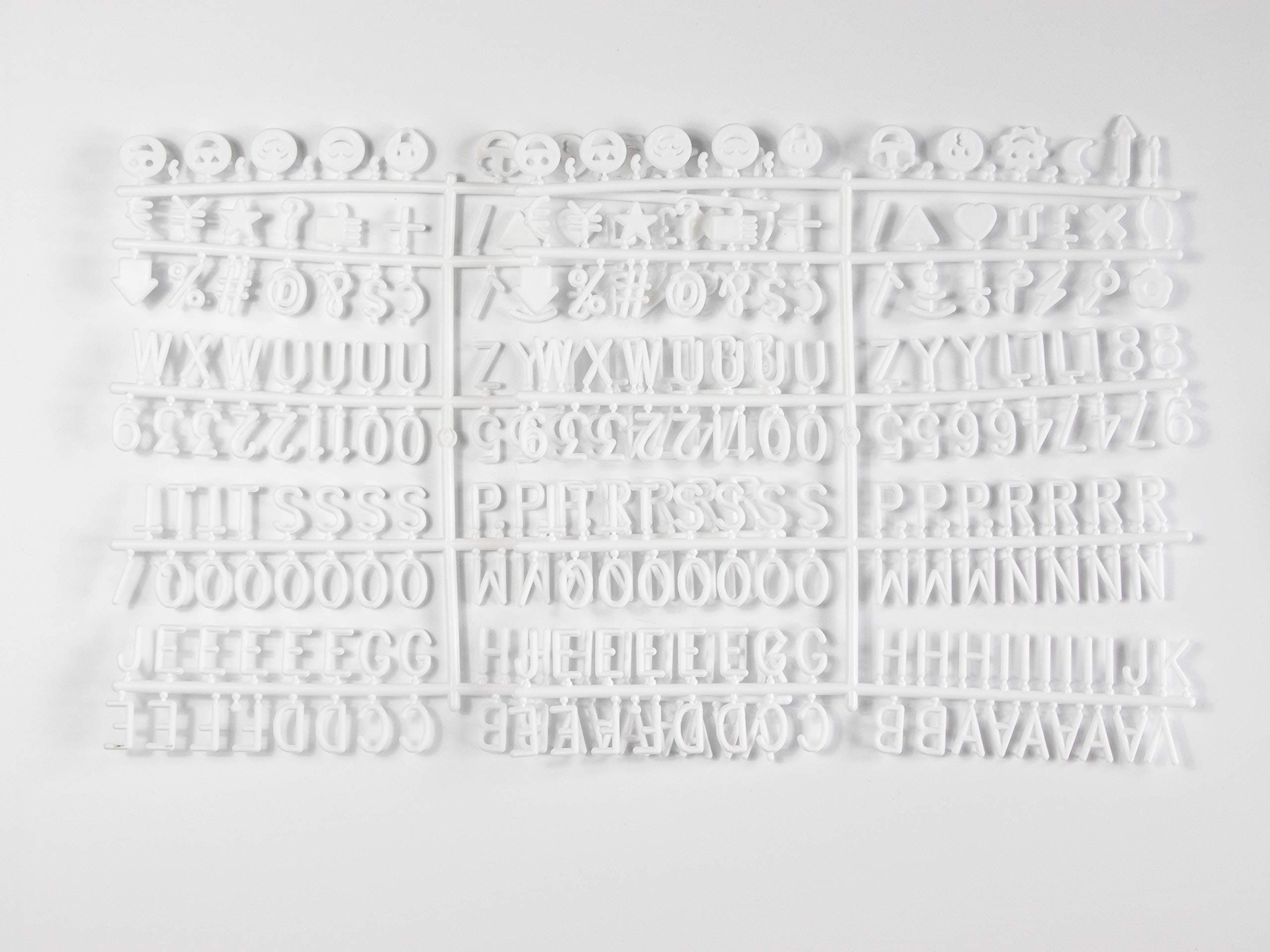 340 White Letters for Changeable Felt Letter Boards 3/4", Numbers & Symbols Includes @ ! $ Emoji