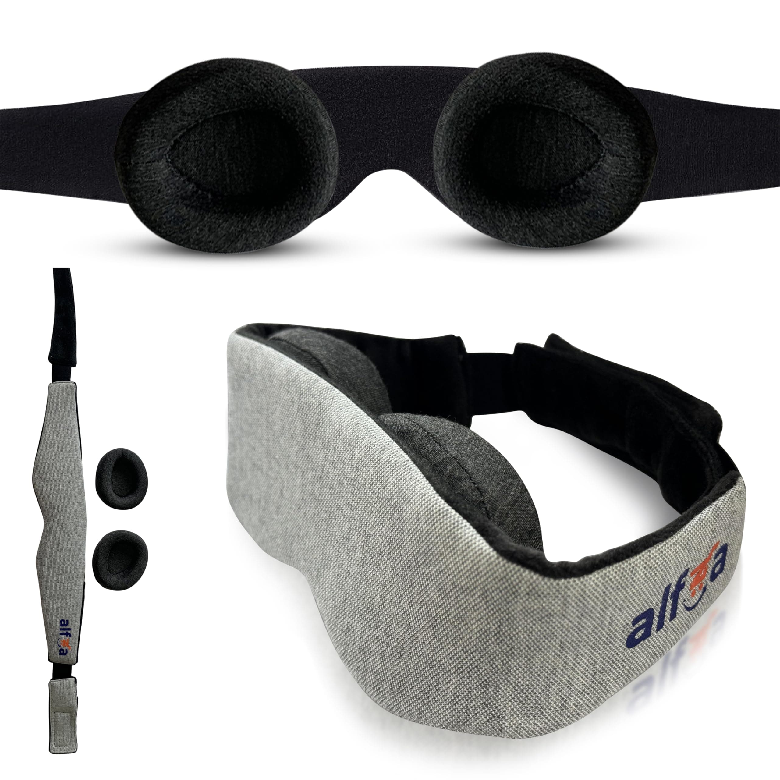 100% Blackout Eye Mask-Zero Eye Pressure-Comfortable & Adjustable Sleeping Mask for Women & Men-Perfect Sleep Mask for Light Sleepers -Blindfold with Breathability for Nap/Shift Work (GREY)