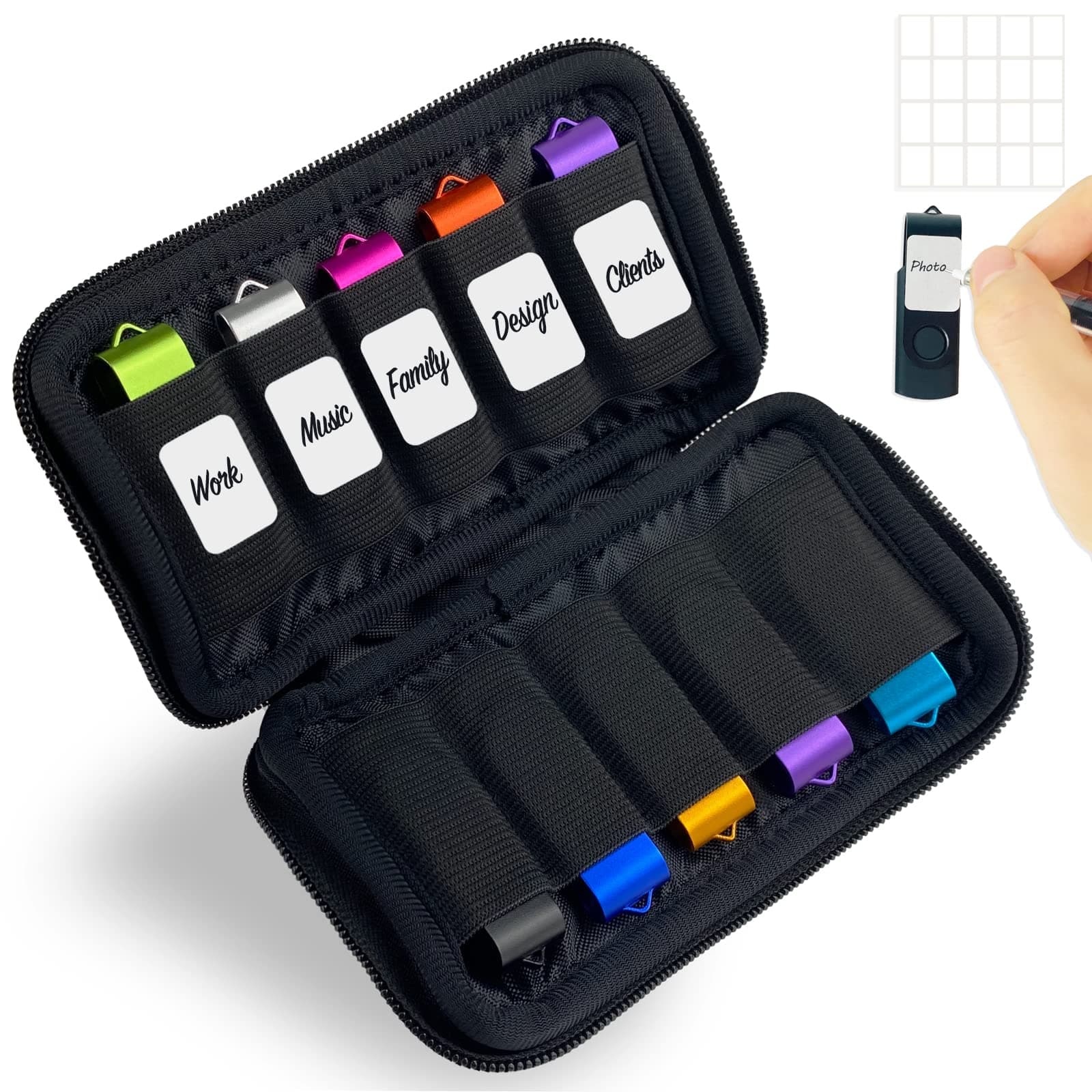 USB Storage Case - Organizer for Flash Drive, Thumb Drive & Jump Drive