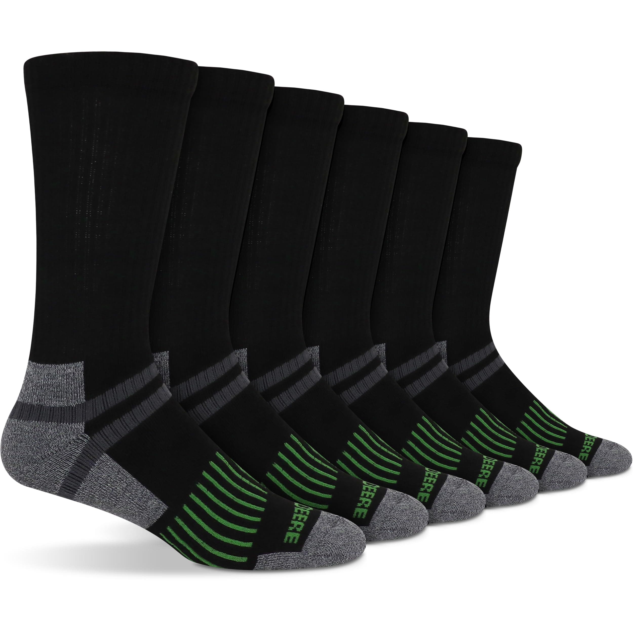 John Deere 6 Pair Men’s Socks Size 8-12 Work Socks for Men