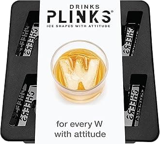 DRINKSPLINKS Silicone W / M Ice Molds - W/M Whiskey Ice Cube Trays - Big Letter M W Monogram Ice Maker - Cocktail Drinks Bar Accessories Crafting Resin Baking Flexible Reusable Silicone Mould