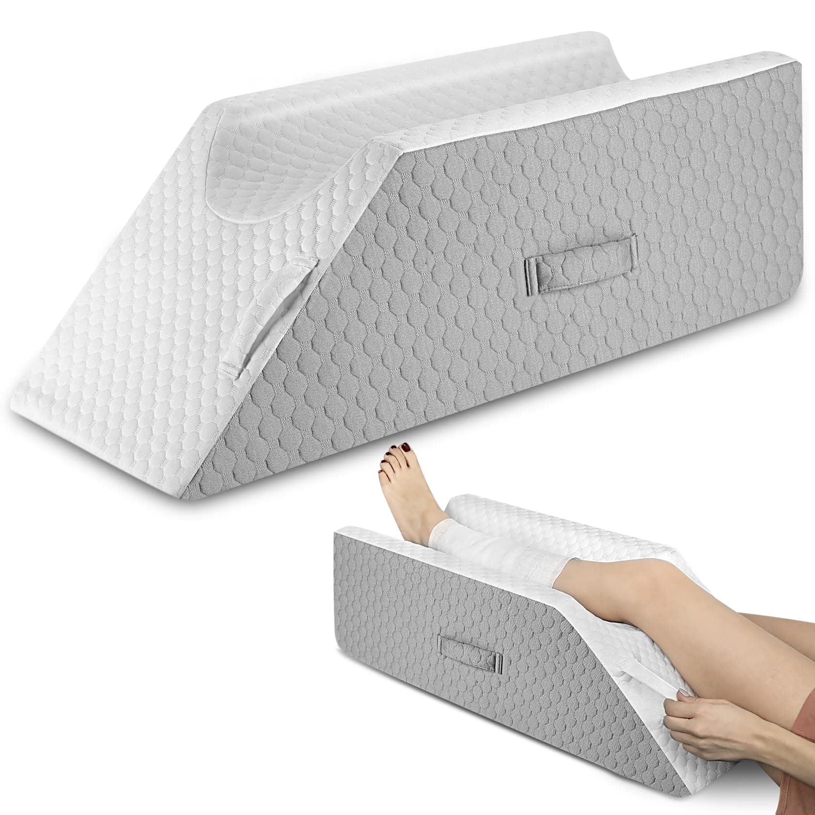 Forias Leg Elevation Pillows for After Surgery, Injuries or Rest, Memory Foam Leg Pillows for Sleeping Leg Elevating Pillow Wedge Pillow for Sciatica Back Knee Hip Ankles Pain Relief