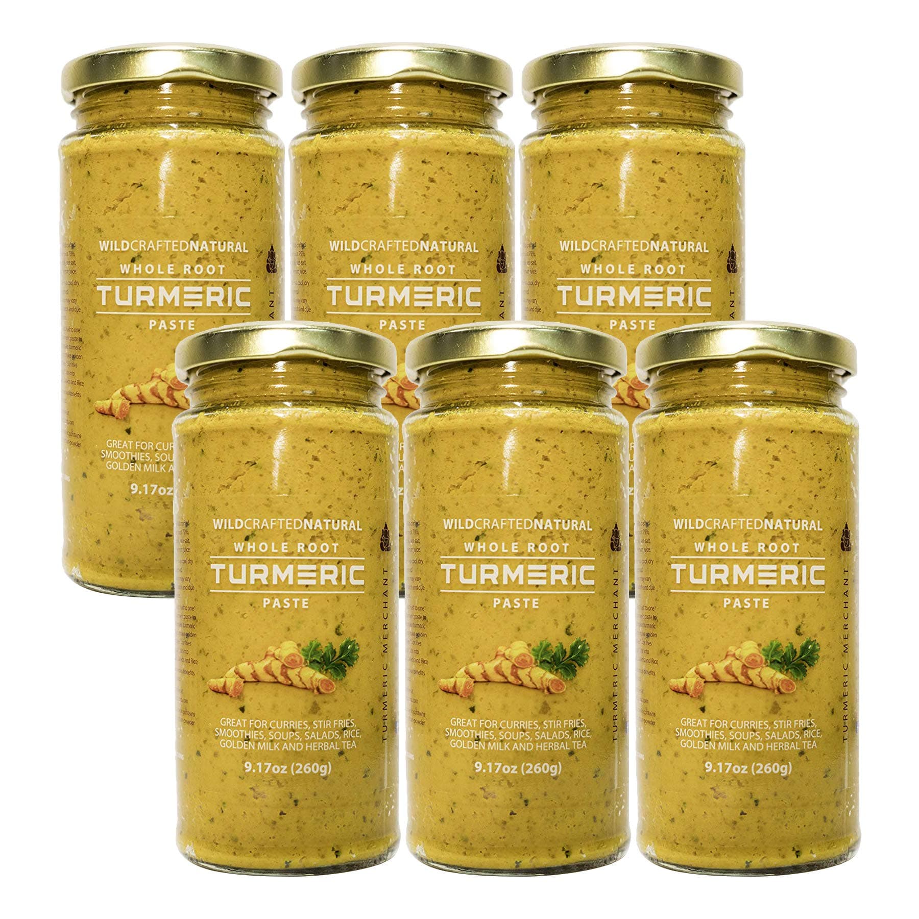 Traditional Merchant Organic Wild Crafted Whole Root Turmeric Paste 9.17 OZ (Pack - 6)