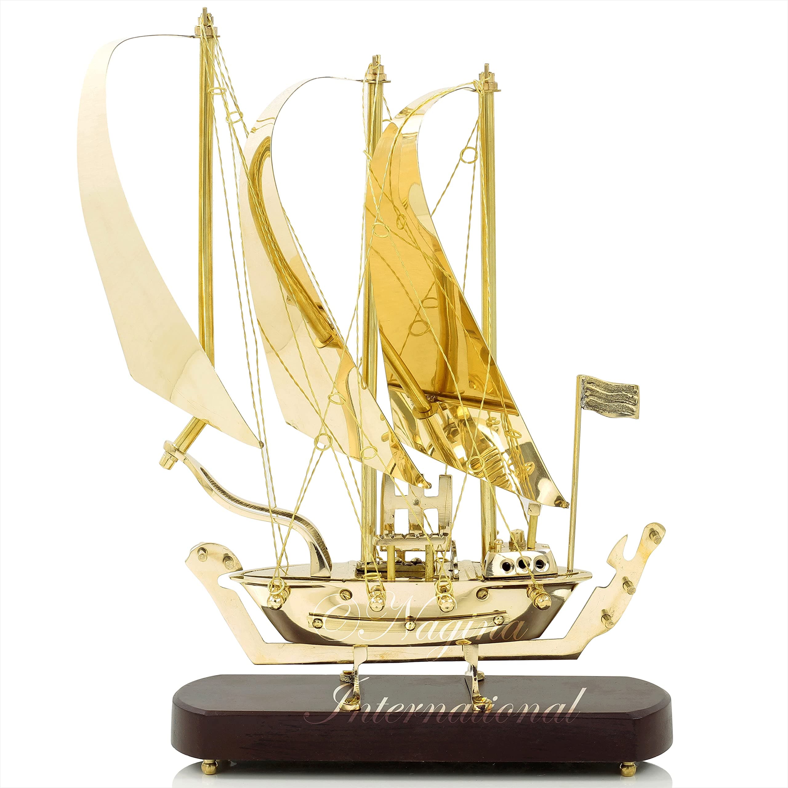 Sea Caravel Ship Old Model Solid Brass Handcrafted Replica | Detailed Authentic Design with Brass Polished Finish | Sailing Boat Decorative Display Showpiece | Pirate's Nautical Home Décor (X-Large)