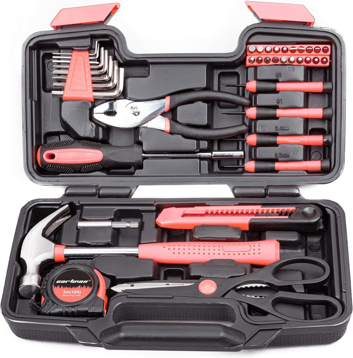 Generic Household Tool Set - 39 Piece Hand With Pink Plastic Storage Case For Women Durable And Long Lasting Chrome Finish Tools