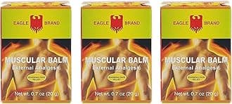 Eagle Brand Muscular Balm, External Analgesic, Warming Pain Relief, 0.7oz x 3, (Pack of 3)