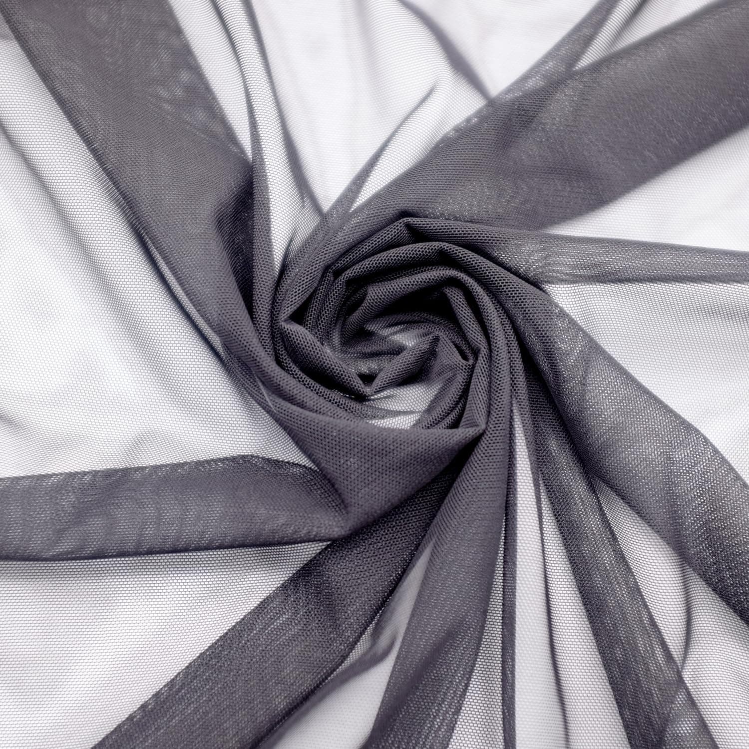 Power Mesh Fabric Superfine 4-Way Stretch Net Fabric Nylon Spandex Sheer Mesh, 5 Yards Long 60" Wide (Black)