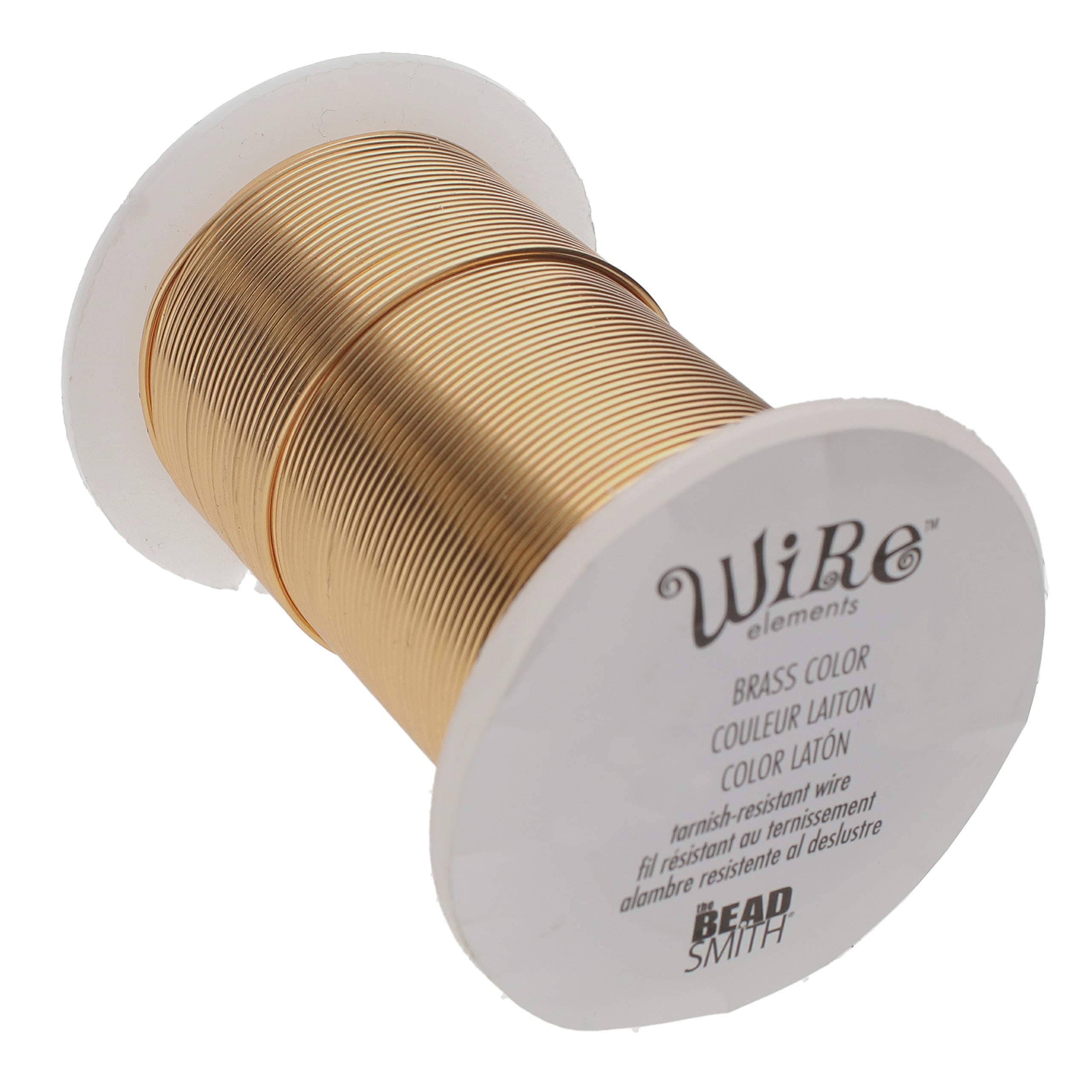 The Beadsmith Wire Elements 20-Gauge Lacquered Tarnish-Resistant Copper Wire for Jewelry Making, 15 Yard, 13.72 Meter Spool (Brass Color)