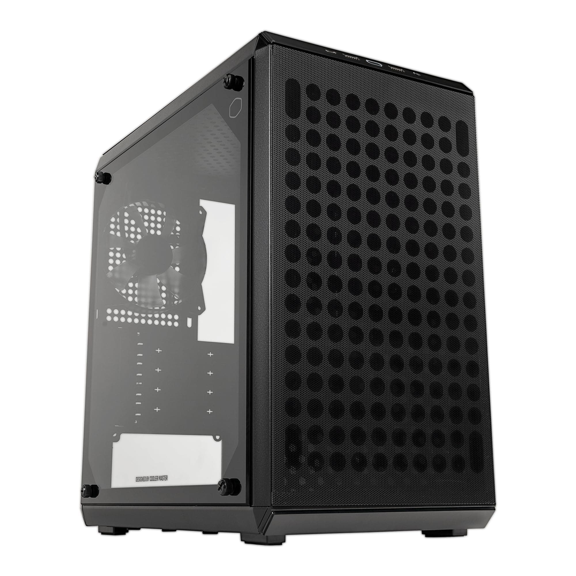 Cooler Master Q300L V2 Micro-ATX Tower, Magnetic Patterned Dust Filter, USB 3.2 Gen 2x2 (20GB), Tempered Glass, CPU Coolers Max 159mm, GPU Max 360mm, Fully Ventilated Airflow (Q300LV2-KGNN-S00)