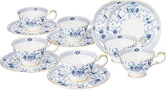 Narumi 9682-6720 Cup Saucer Set, Milan, Blue, 7.5 fl oz (210 cc), Set of 6, Tea, Made in Japan