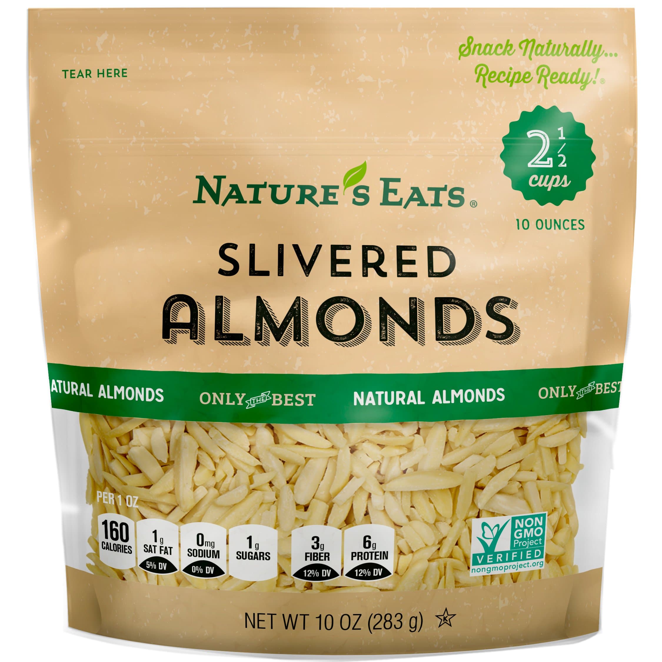 Blanched Slivered Almonds, Natural, 10 Ounce