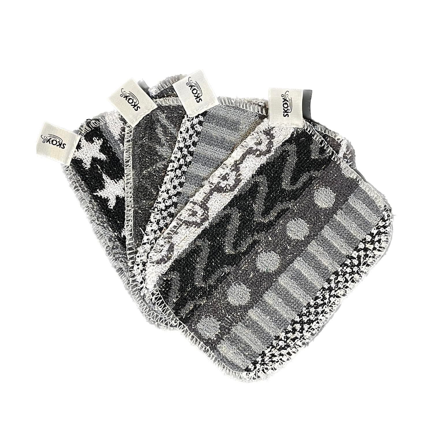 Scrub, 4-Pack Non-Scratching, Reusable Scrub for Kitchen and Household Use, Environmentally-Friendly, Dishwasher Safe, Monochromatic Colors