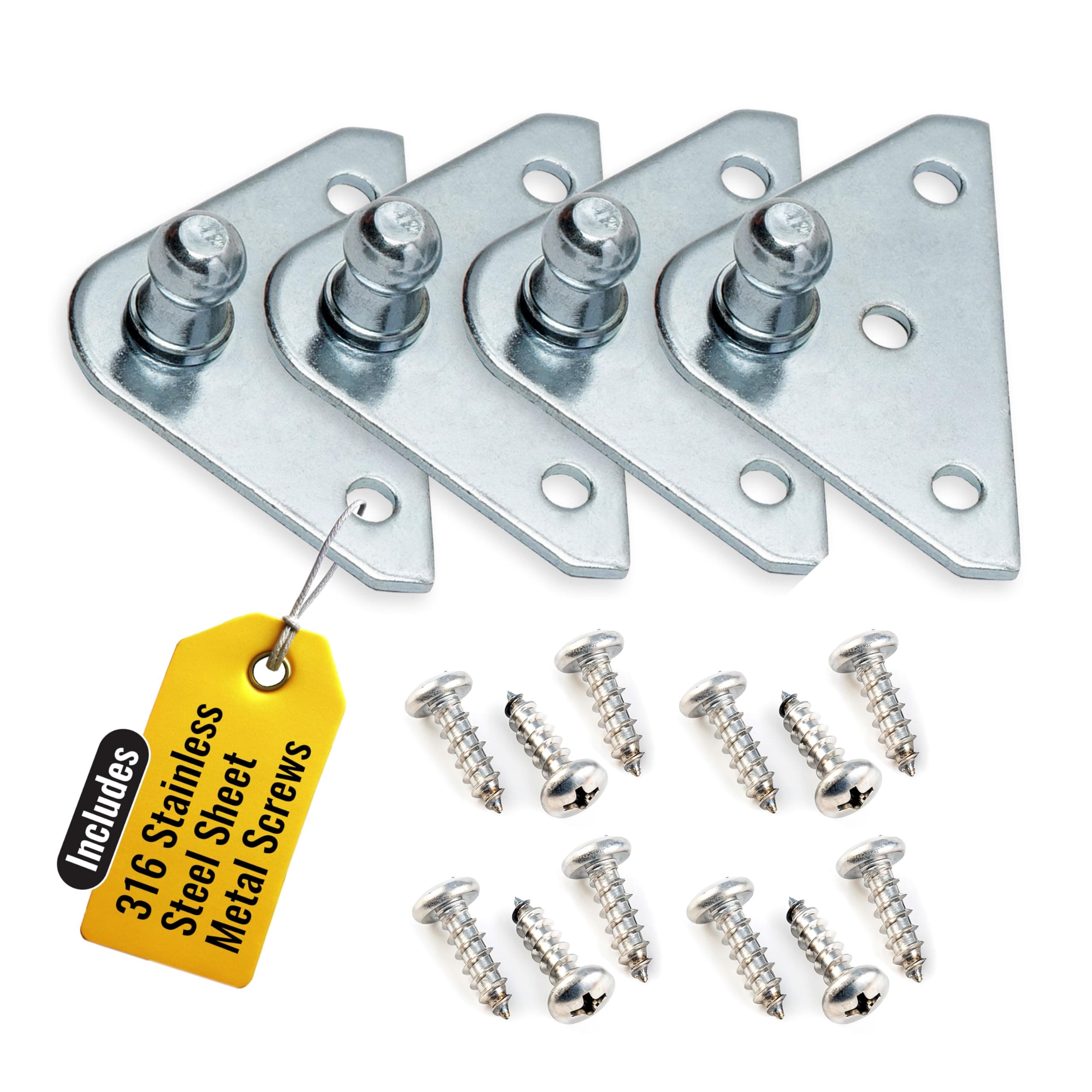 Gas Spring Mounting Bracket 10mm Ball Stud Strut (2 Pairs - 10 Millimeter)