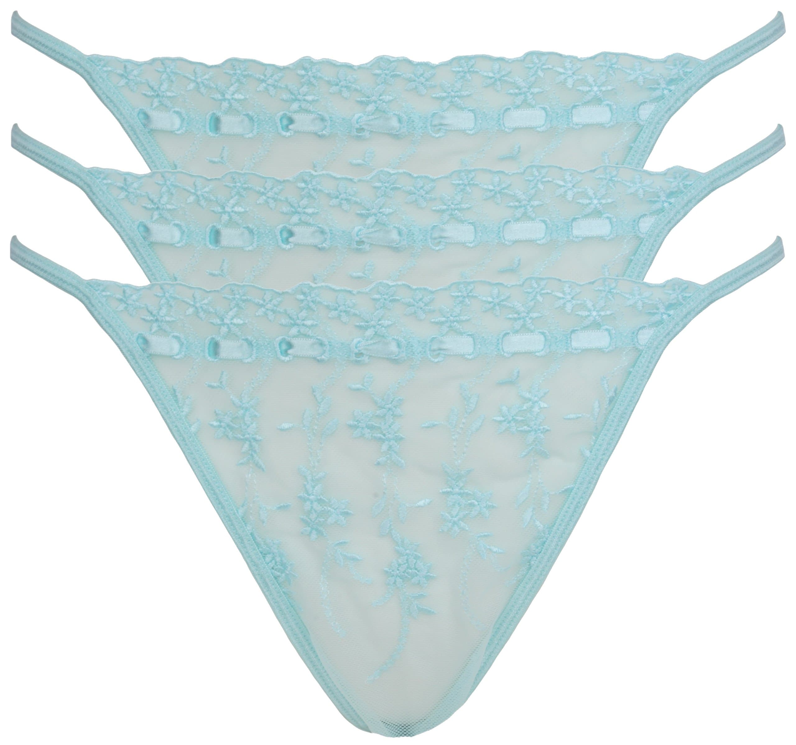 Ex-StoreEmbroidered Mesh Thong 3 Pack Turquoise 16