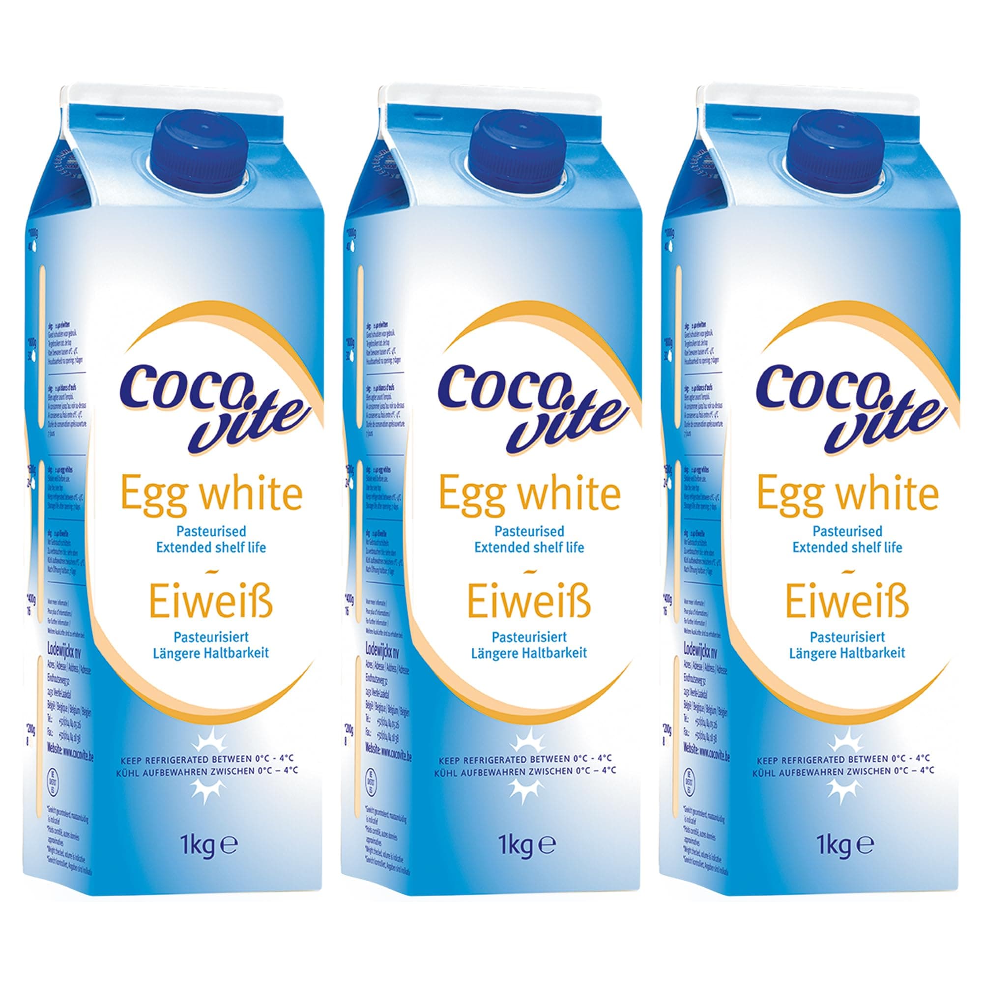 Liquid Egg Whites Pasteurised Liquid 1KG / 1 Litre Eggs White Protein by Pure Source Nutrition (3 x 1KG)
