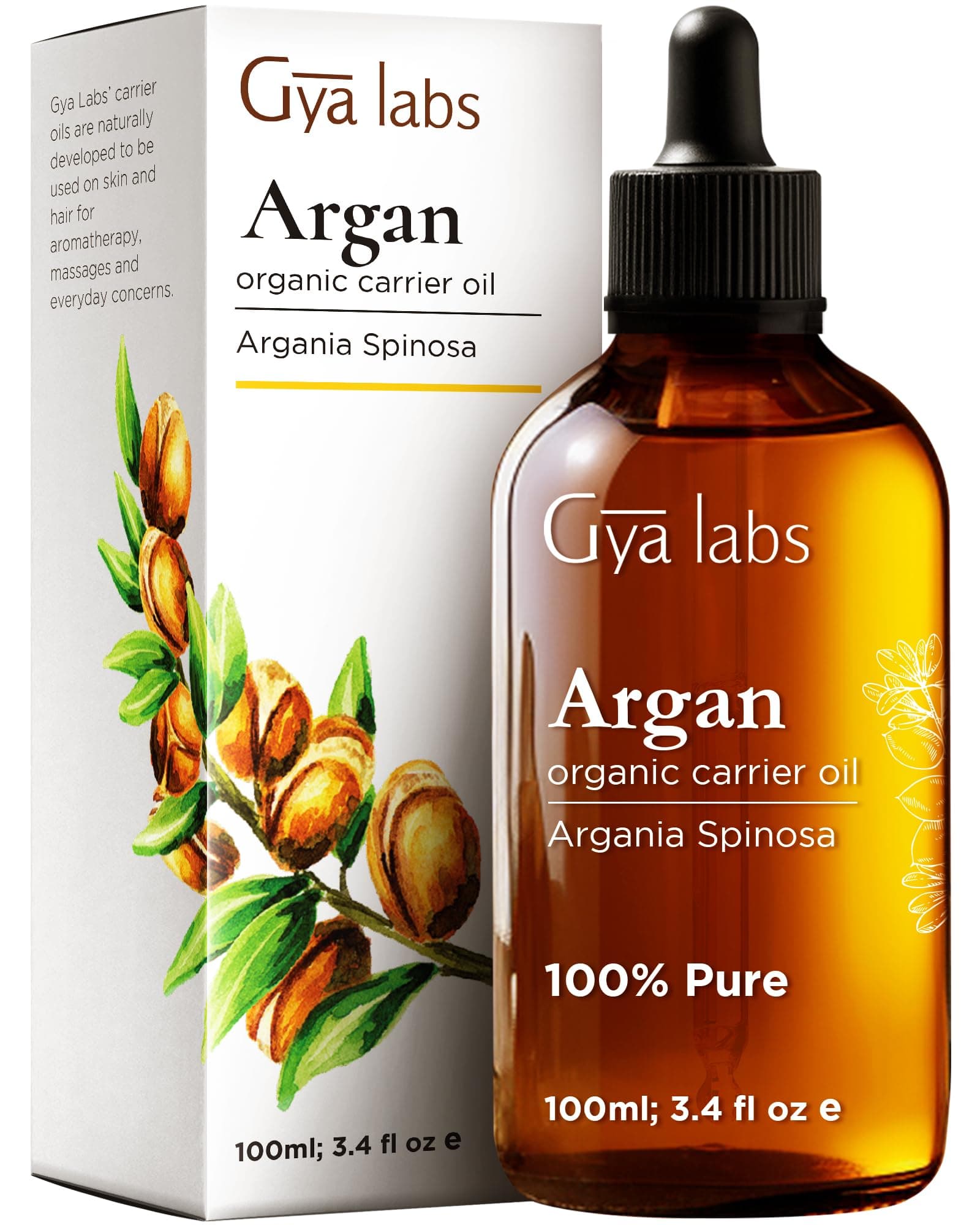 USDA Organic Argan Oil for Hair Growth - 100% Pure Cold-Pressed Moroccan Argan Oil for Skin & Face - Moisturizing Argan Hair Oil for Lotions, Soaps & Hair Conditioners (100ml)