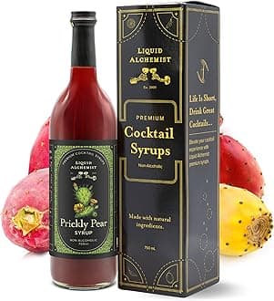 Liquid Alchemist Prickly Pear Syrup for Cocktails - Real Ingredients Make our Prickly Pear Puree a Perfect Margarita Mix - Our Vegan Drink Syrups are Non-GMO & Last up to 2 Years (25.4 oz)